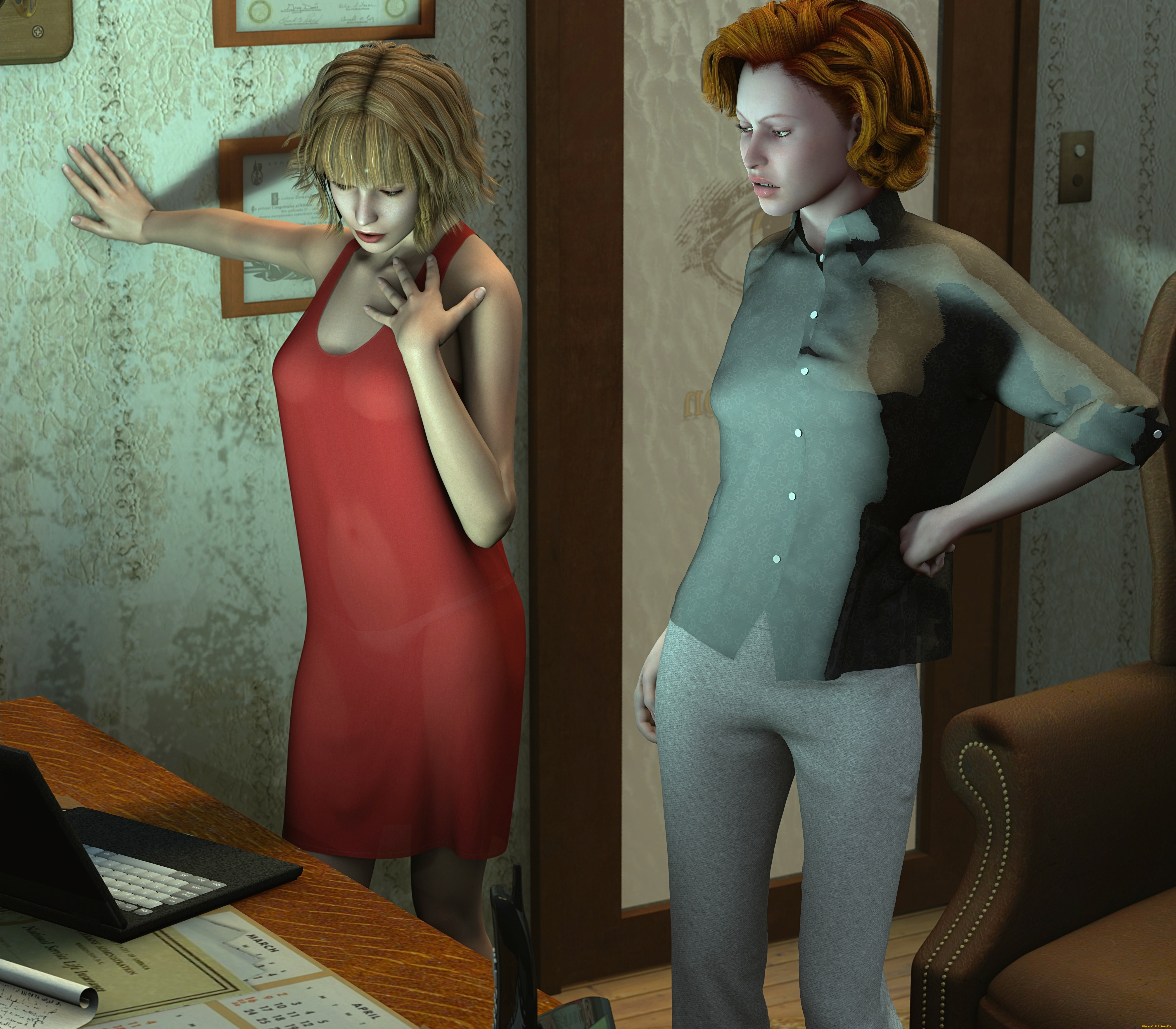 3д, графика, люди, , people, фон, взгляд, девушки