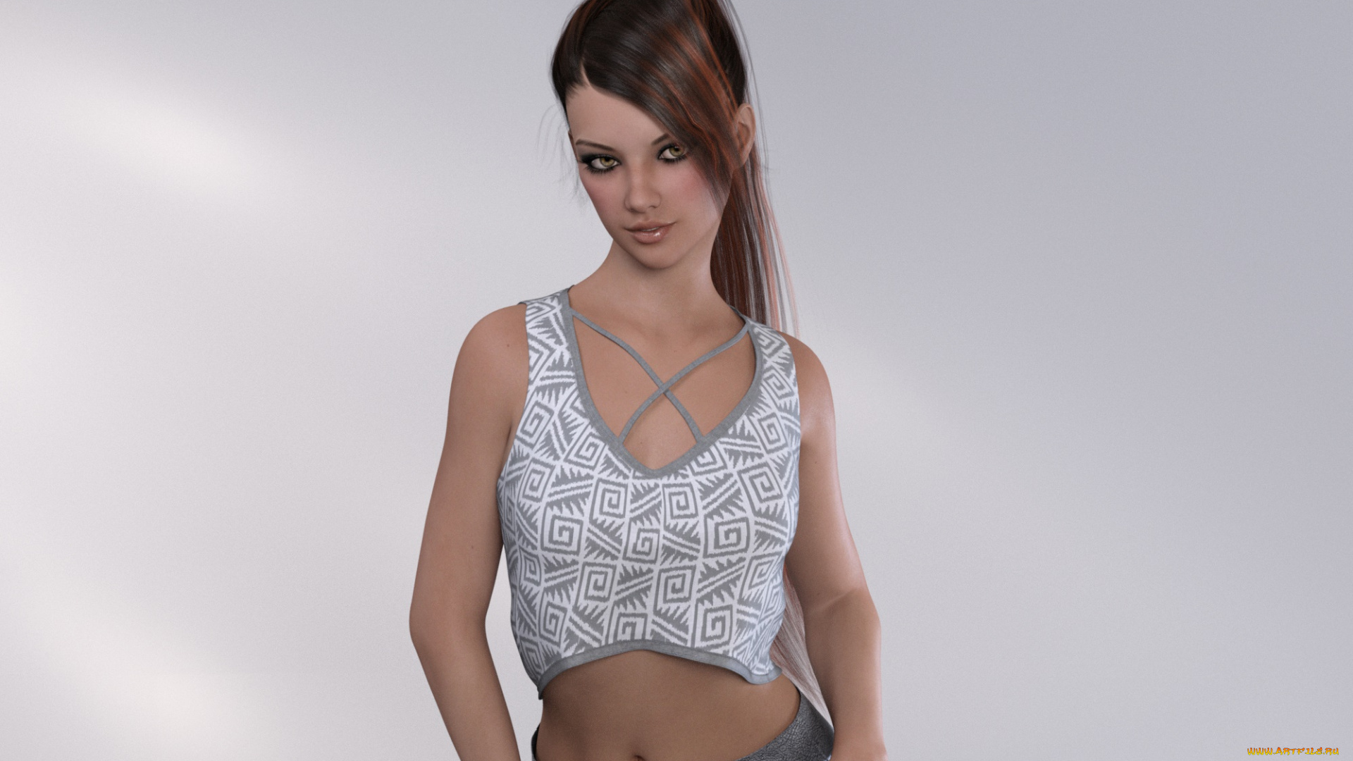 3д, графика, люди, , people, девушка, взгляд, фон