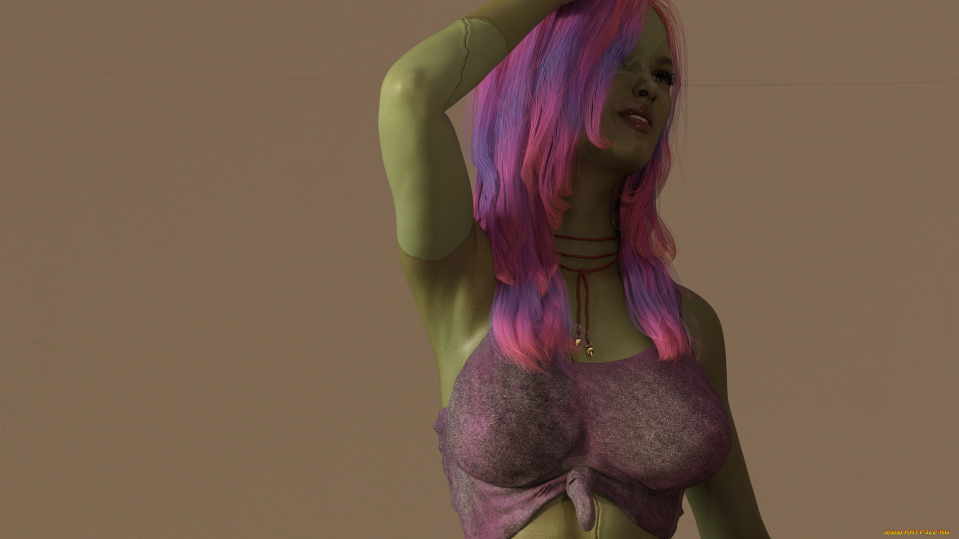 3д, графика, _science, fiction, девушка, взгляд, фон