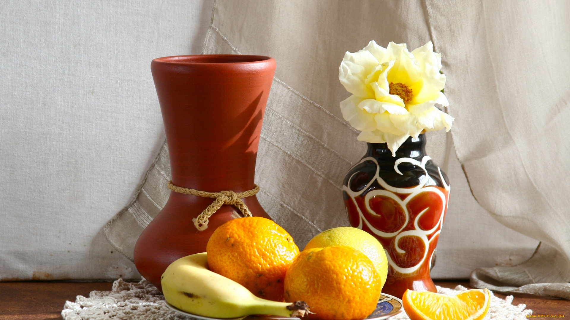 еда, натюрморт, фрукты, кувшин