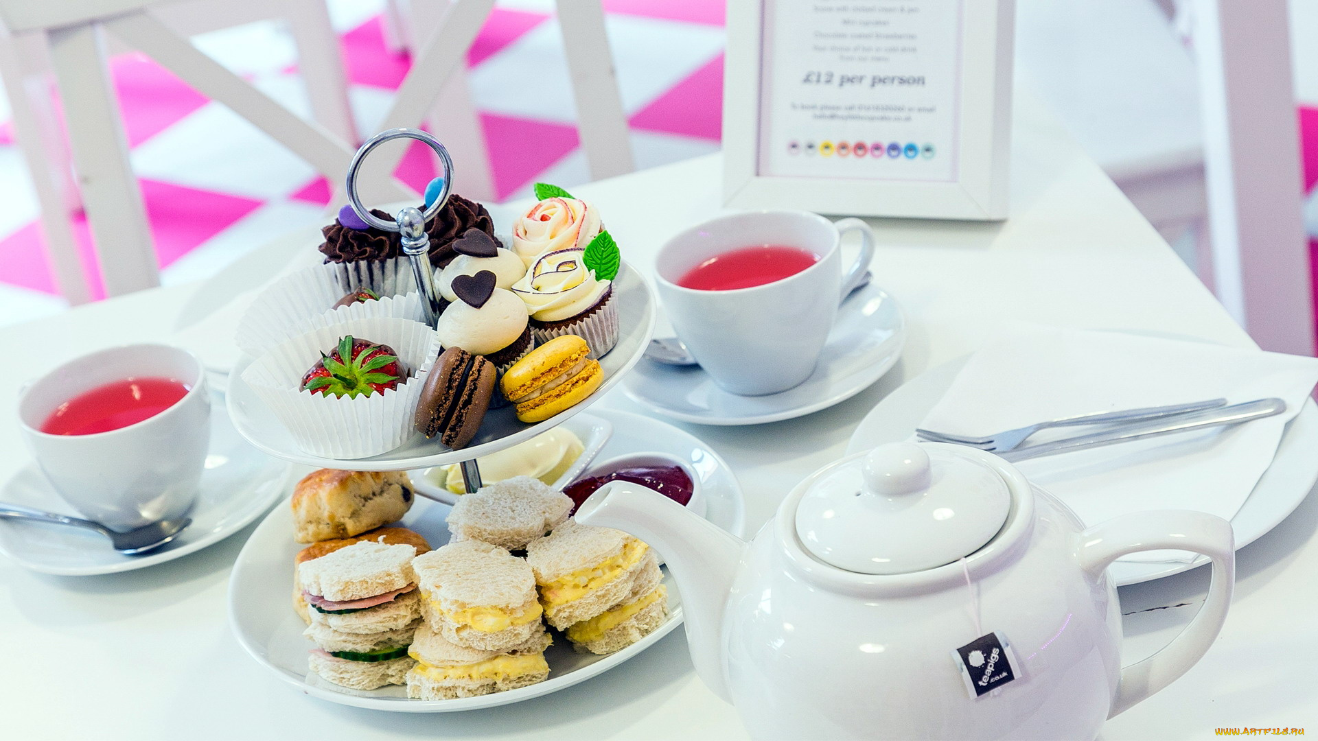 еда, пирожные, , кексы, , печенье, макаруны, чай, фруктовый, лакомство