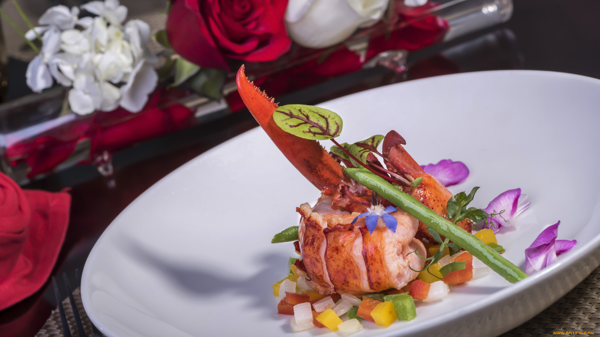 еда, рыбные, блюда, , с, морепродуктами, краб, гарнир, вкусно