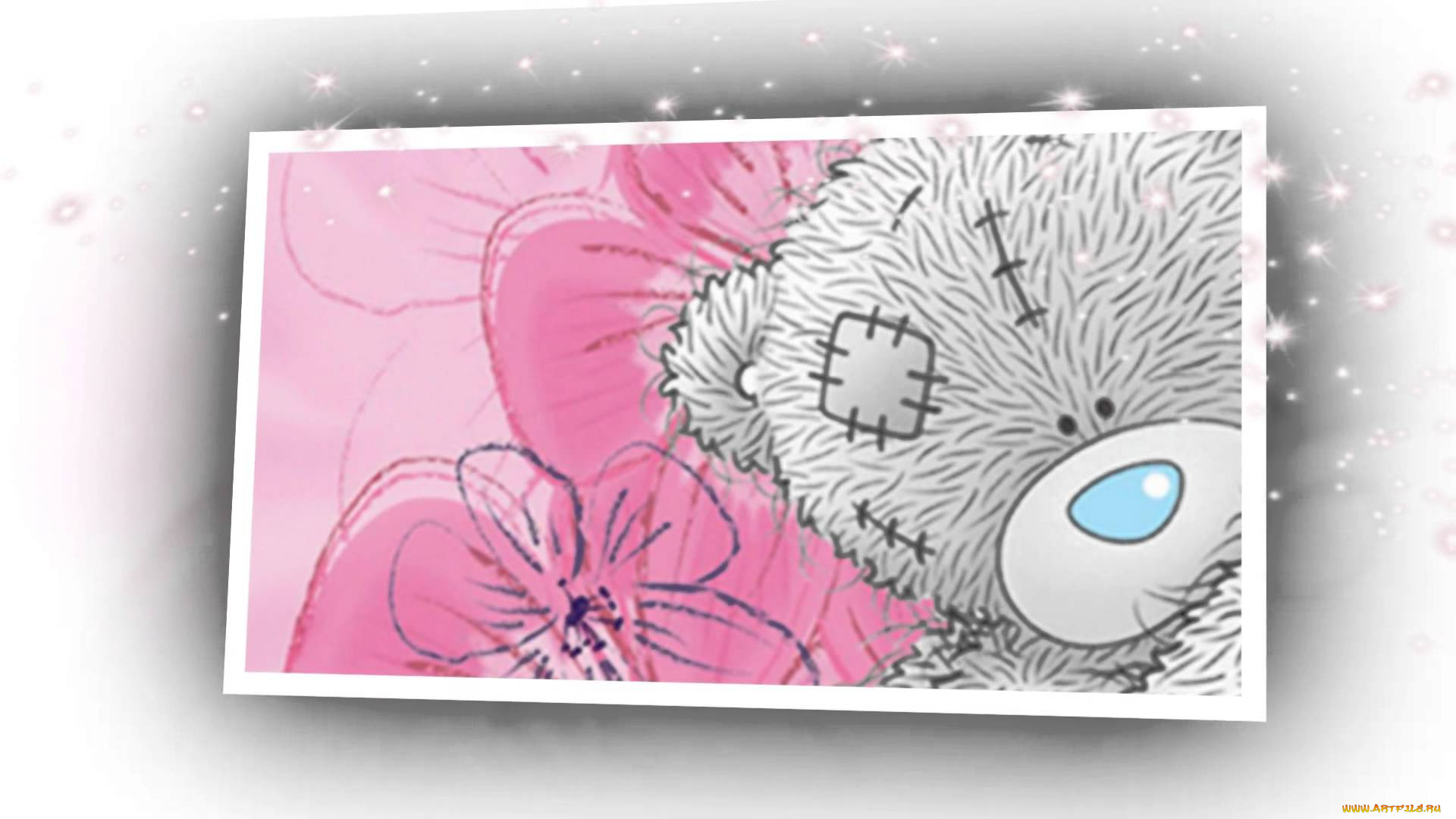 рисованное, мишки, тэдди, цветок, заплатка