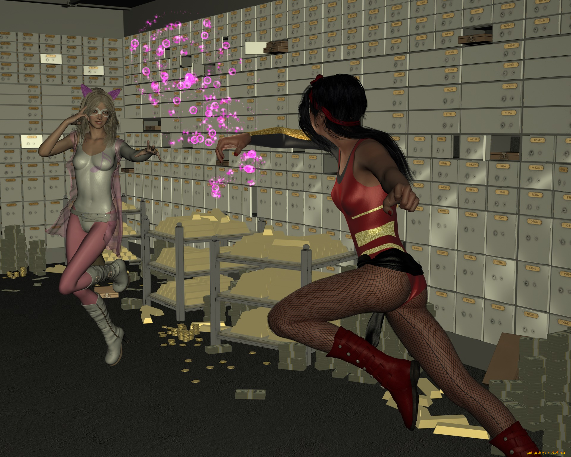 3д, графика, фантазия, , fantasy, девушки, фон, взгляд