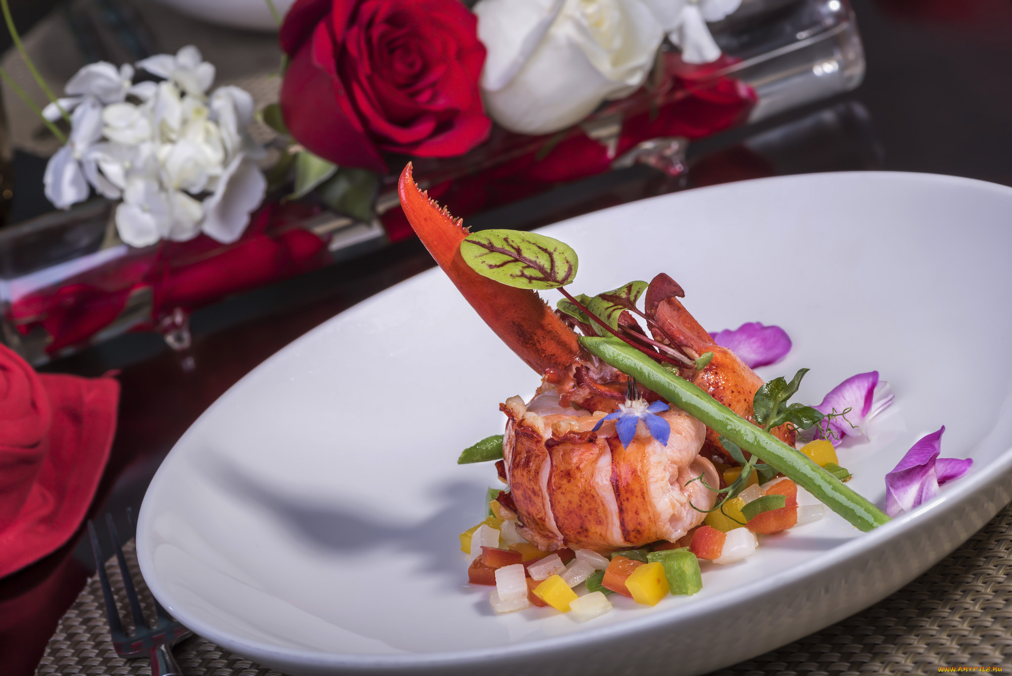 еда, рыбные, блюда, , с, морепродуктами, краб, гарнир, вкусно