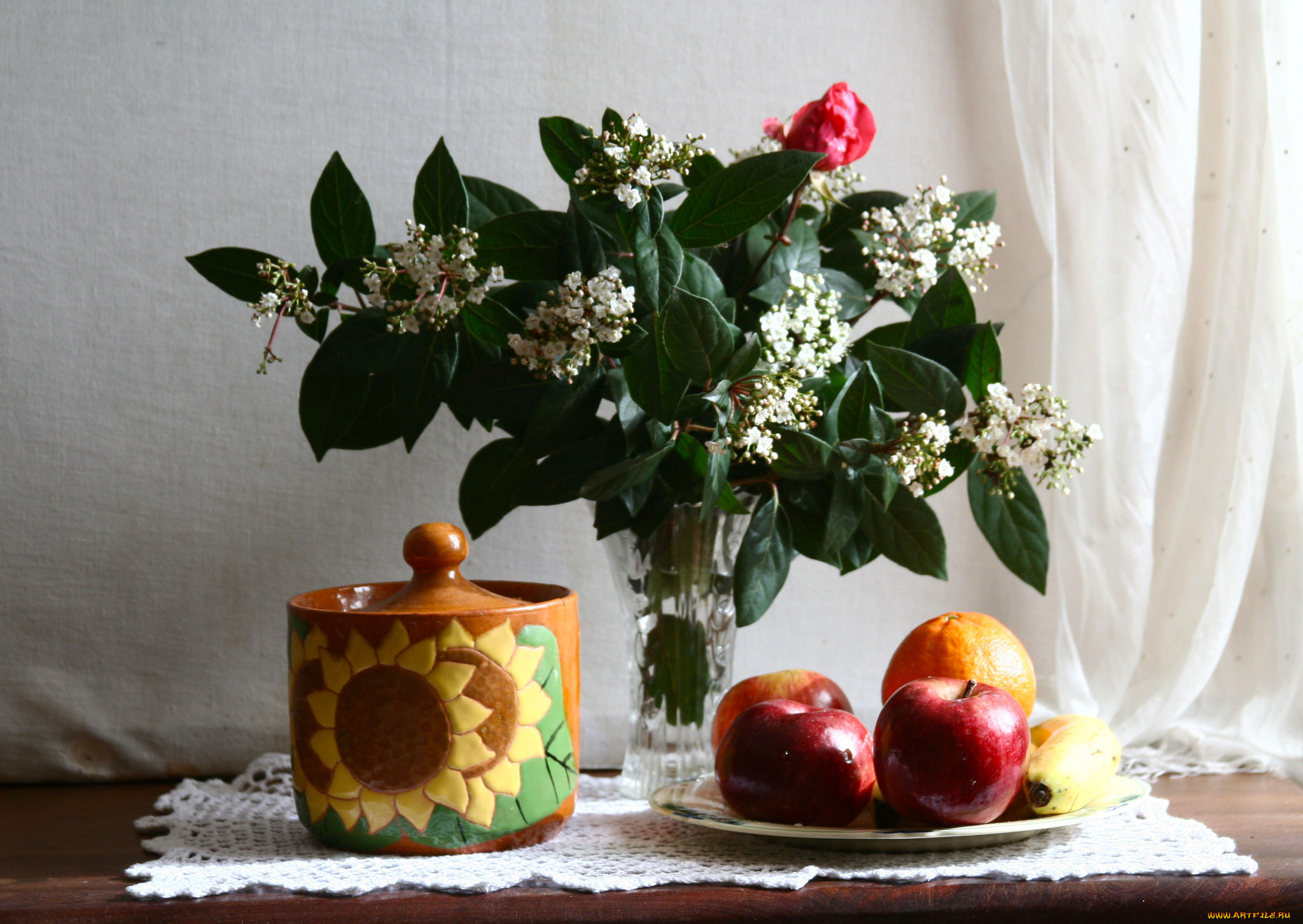 еда, натюрморт, яблоки, кувшин