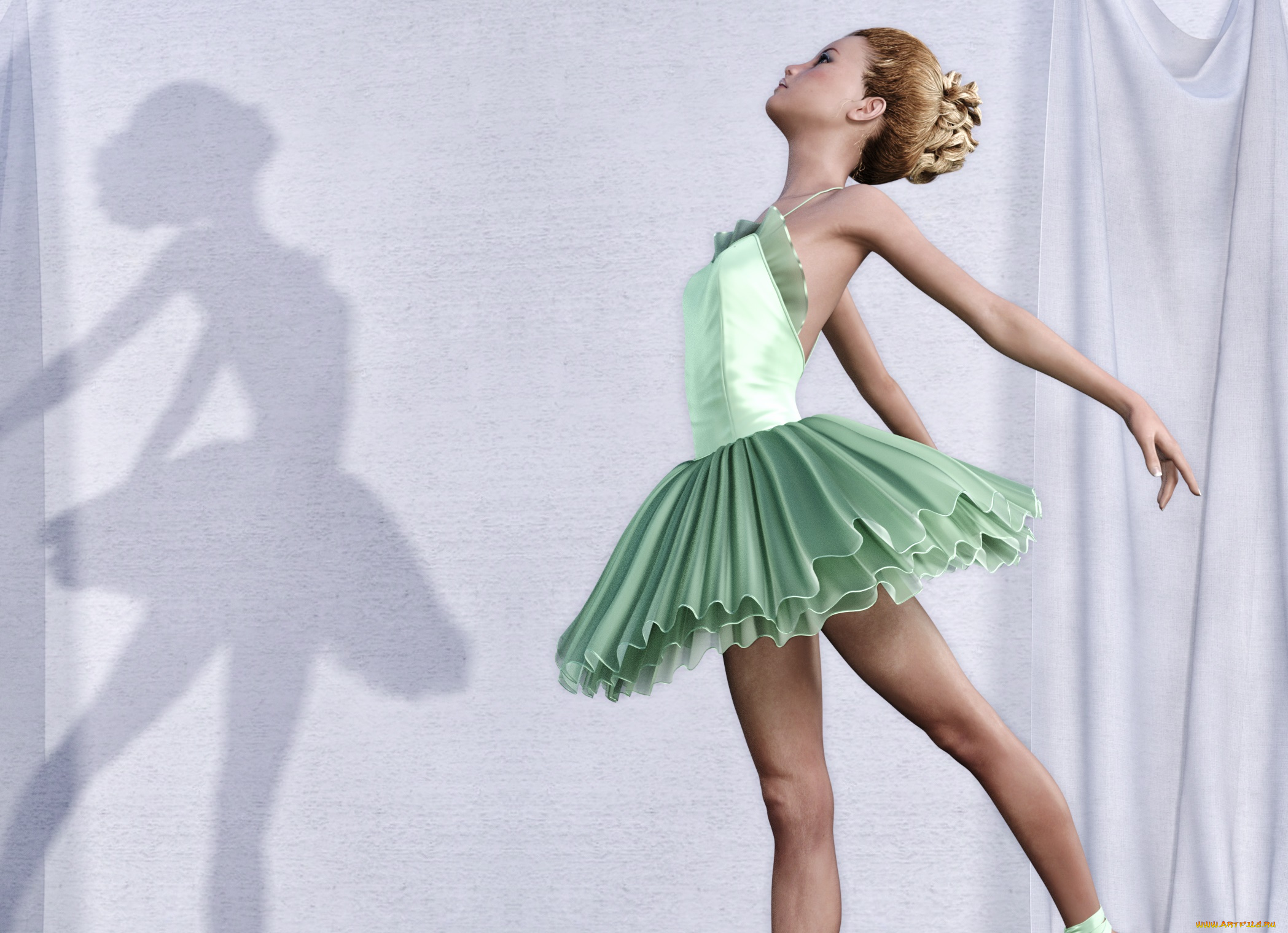 3д, графика, люди, , people, девушка, взгляд, фон