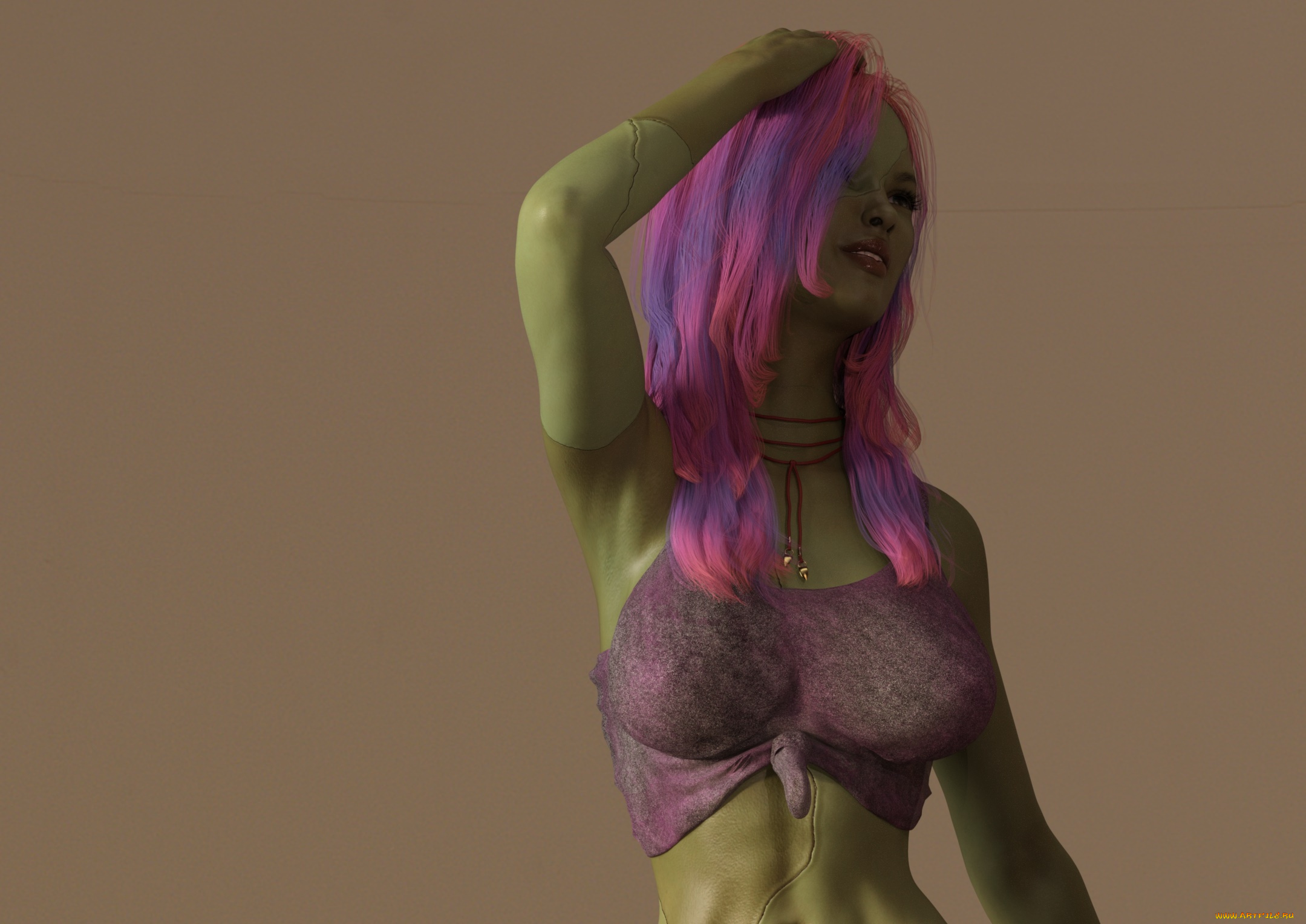 3д, графика, _science, fiction, девушка, взгляд, фон