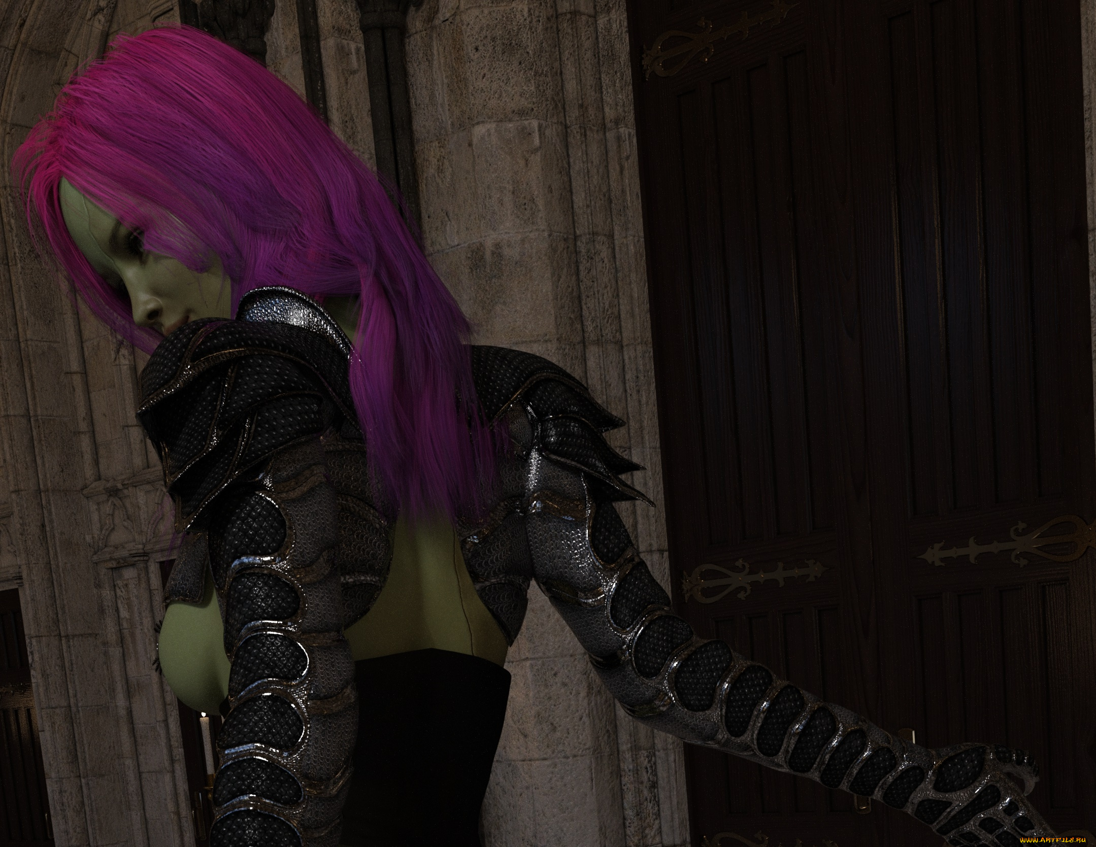 3д, графика, _science, fiction, девушка, взгляд, фон