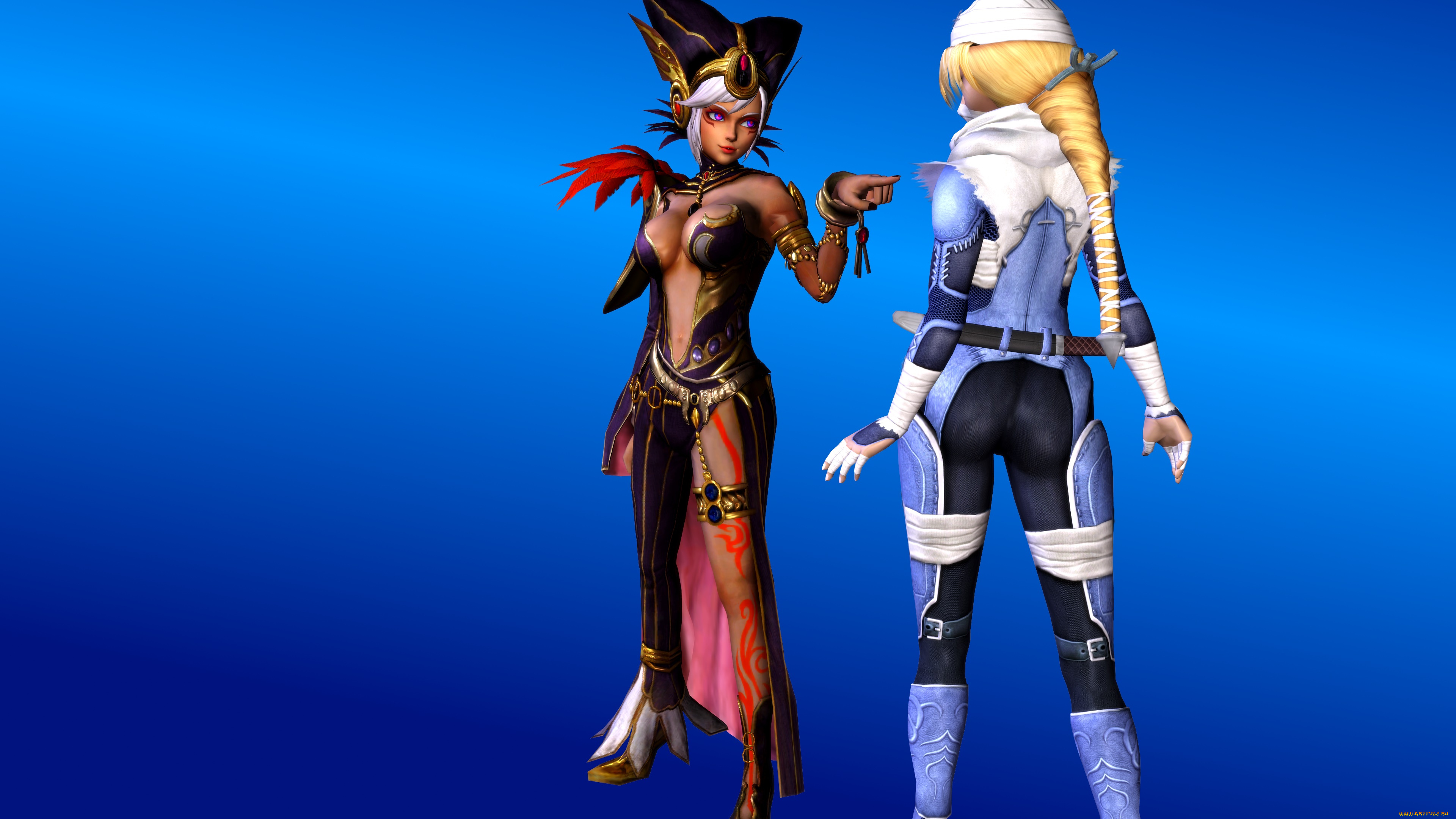 3д, графика, фантазия, , fantasy, девушки, взгляд, фон