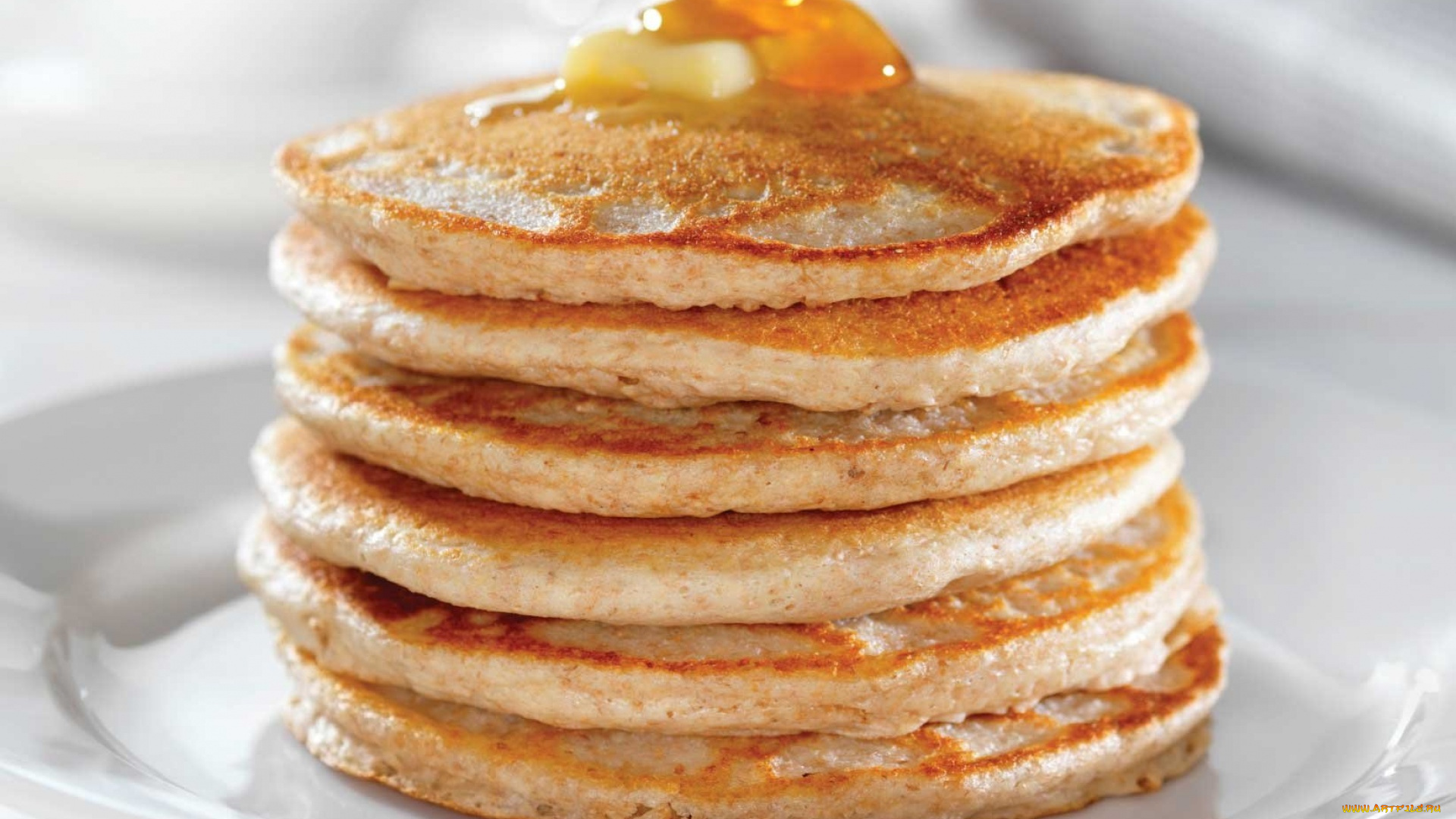 еда, блины, , оладьи, мед, оладьи