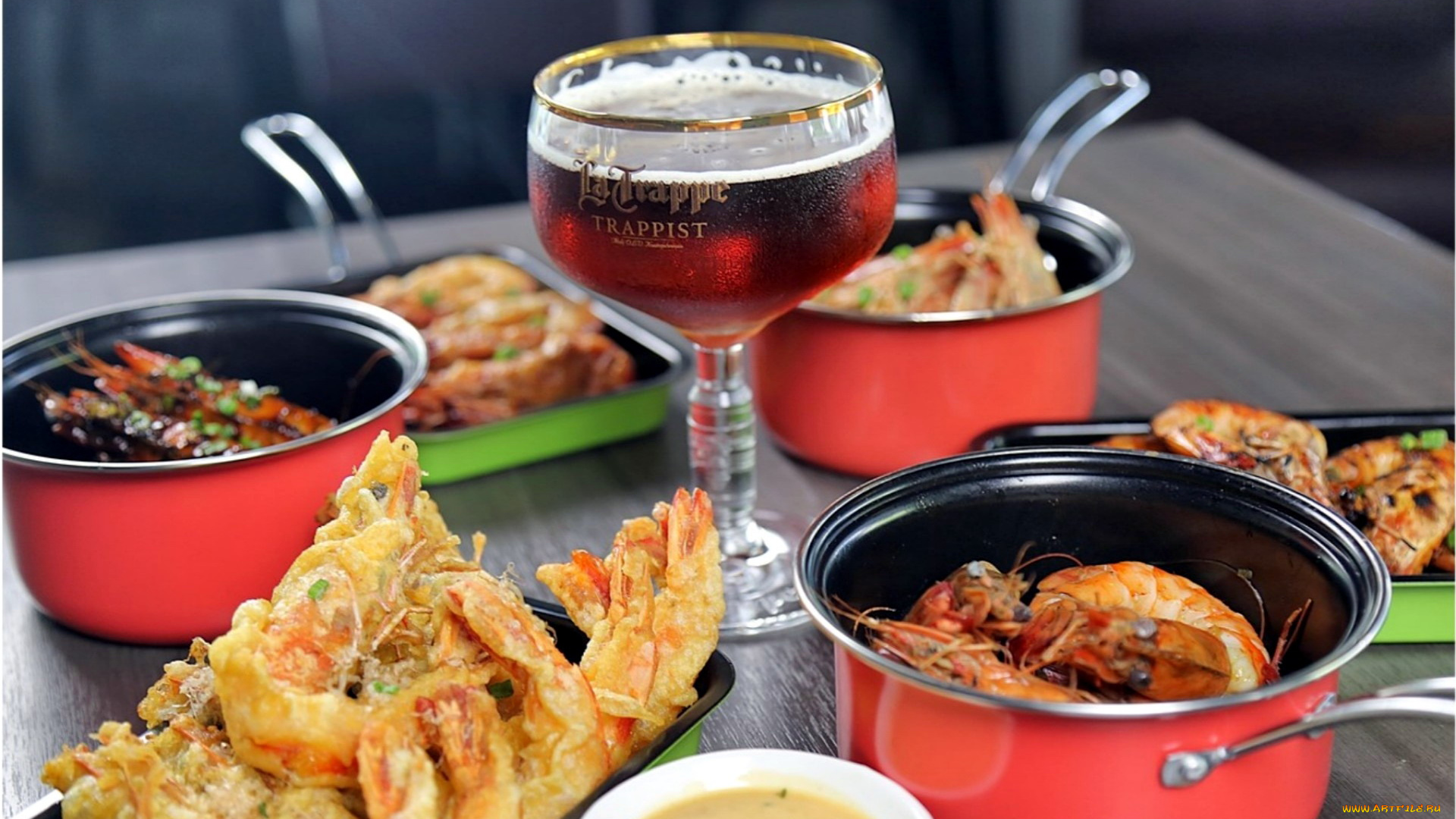 еда, рыбные, блюда, , с, морепродуктами, креветки, соус, пиво