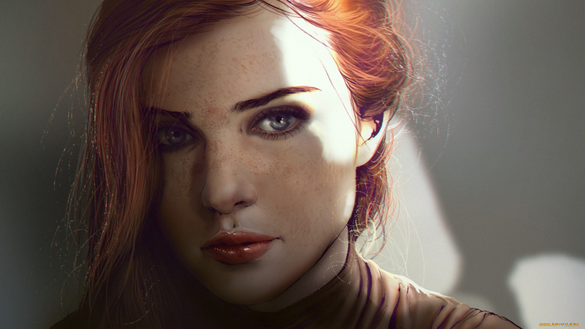 рисованное, люди, девушка, фон, взгляд