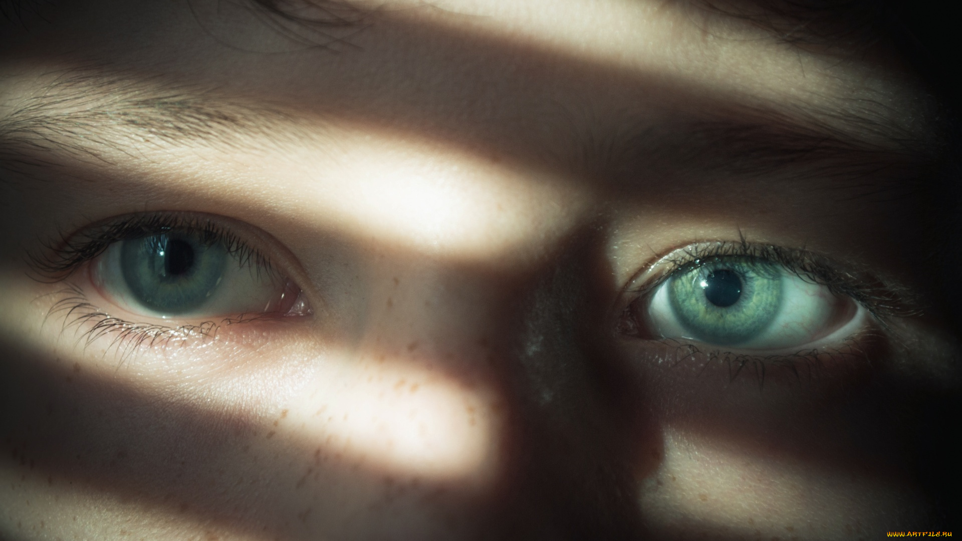 разное, глаза, голубые, взгляд