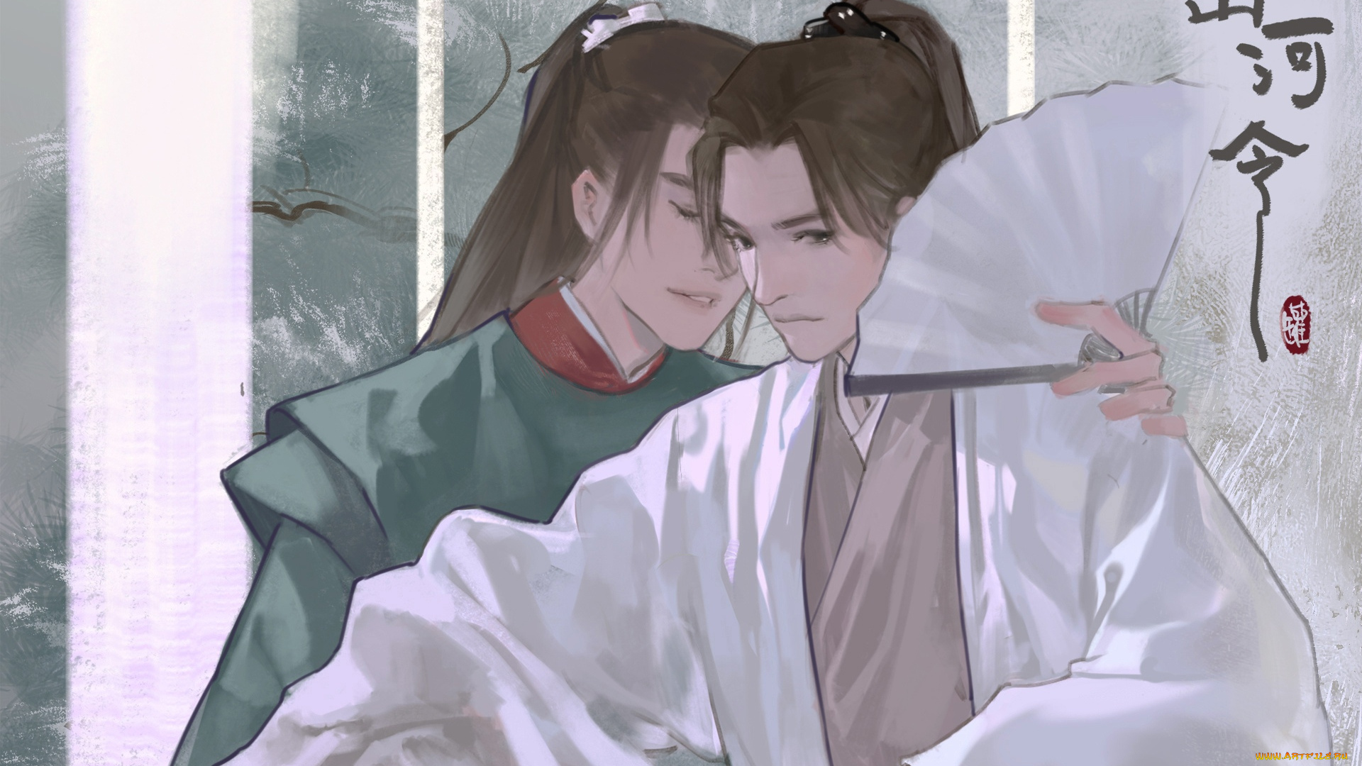 рисованное, кино, , мультфильмы, далекие, странники, парни, веер