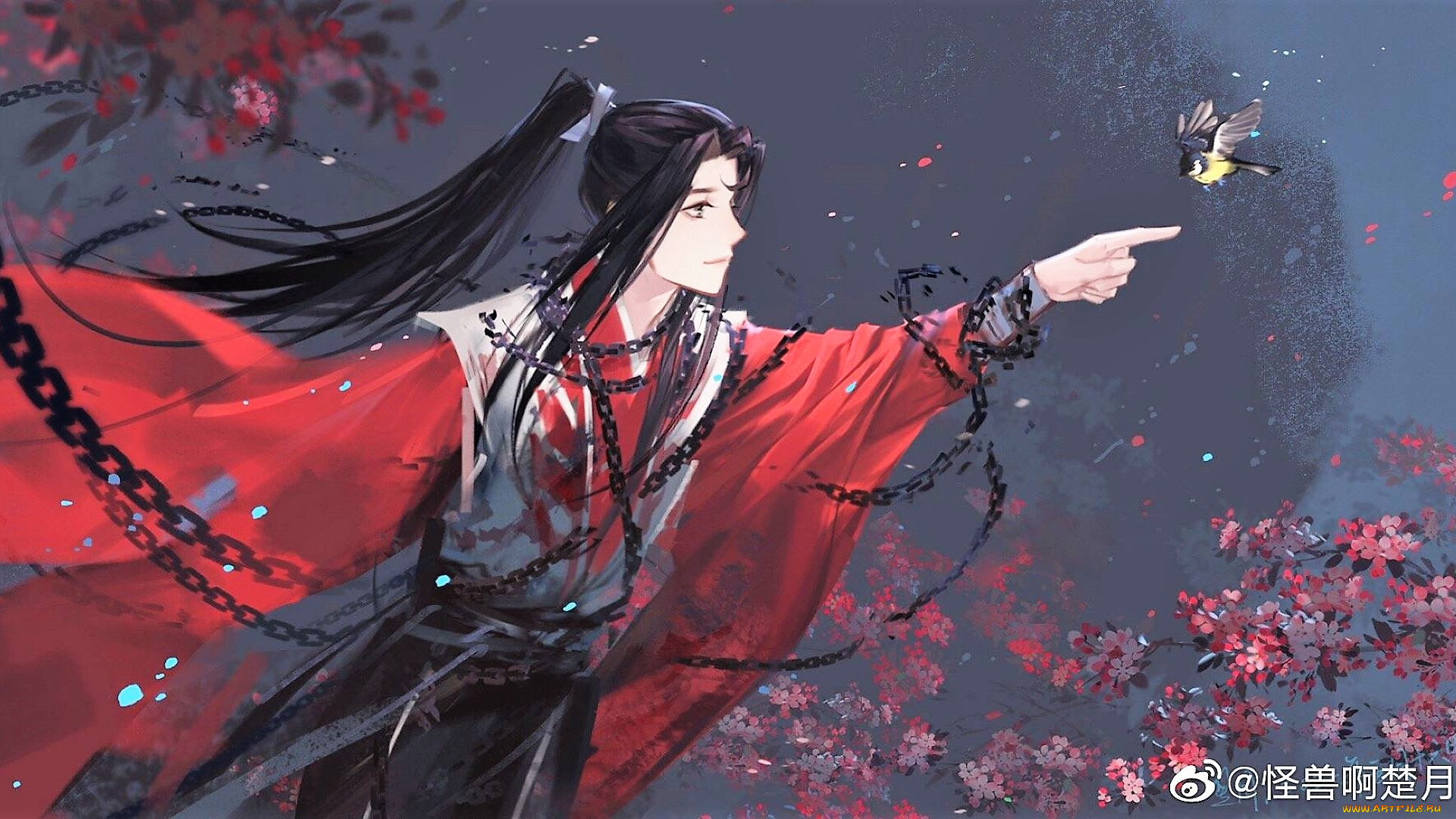 аниме, mo, dao, zu, shi, вэнь, нин, цепи, птичка