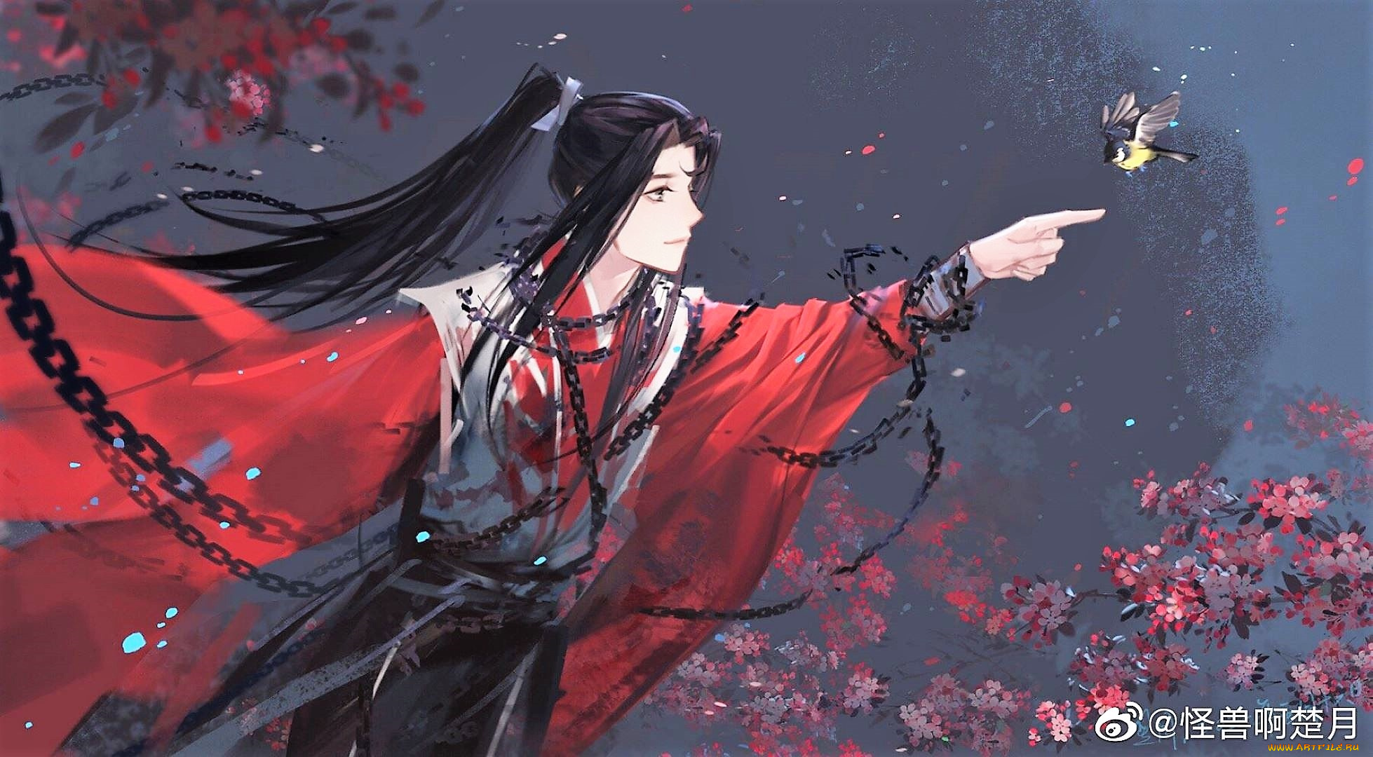 аниме, mo, dao, zu, shi, вэнь, нин, цепи, птичка