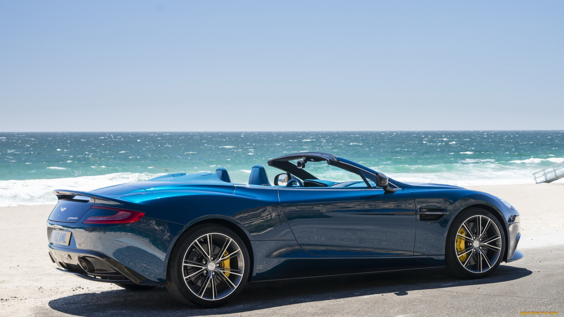 aston, martin, vanquish, автомобили, aston, martin, синий, кабриолет, море