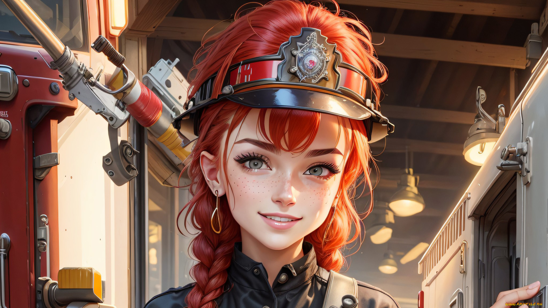 рисованное, люди, нейросети, графика, нейроарт, ai, art, нейронные, сети, рисунки, нейро, искусство, девушка, пожарная