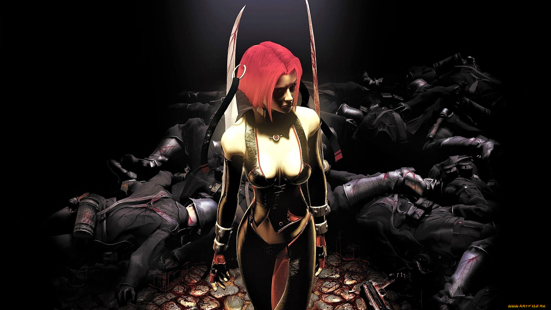 видео, игры, bloodrayne, вампир, трупы