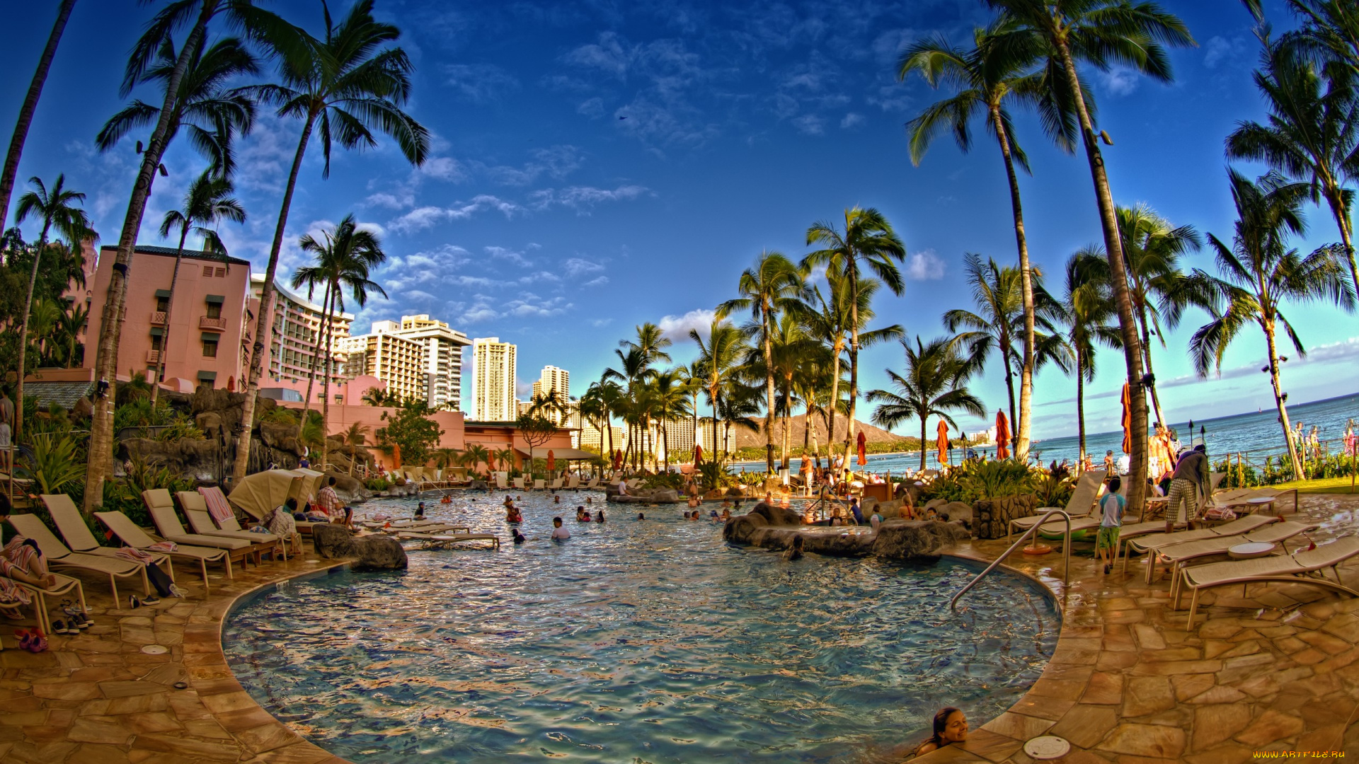 интерьер, бассейны, открытые, площадки