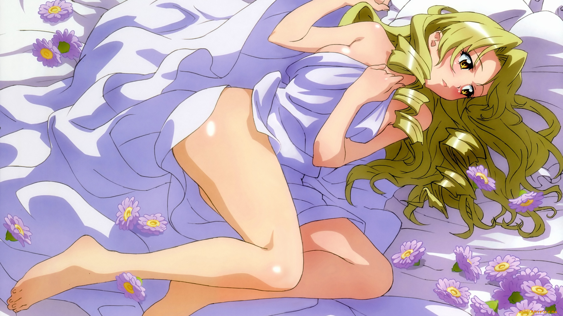 аниме, to, love, ru, цветы, девушка