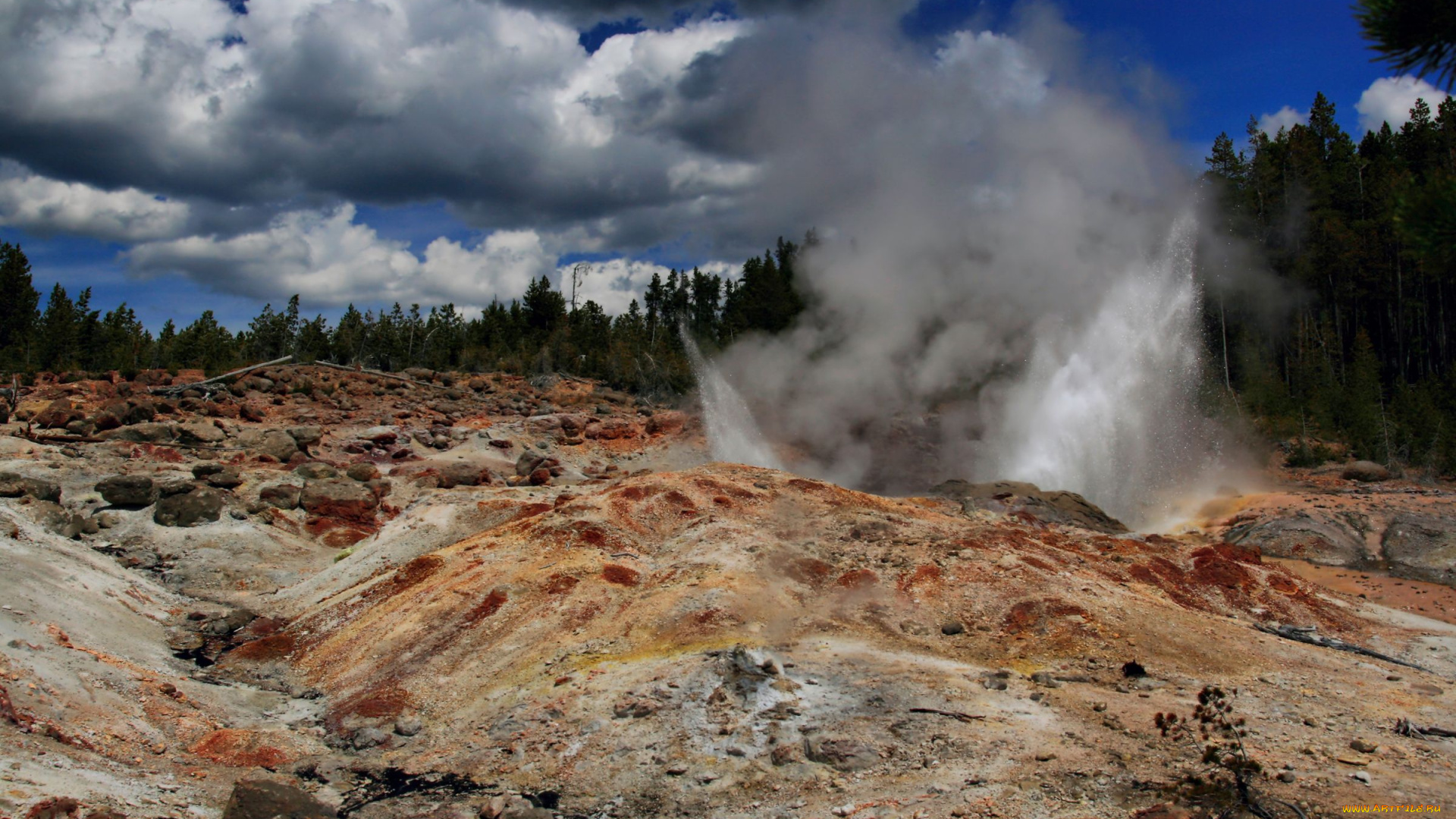 гейзер, природа, другое, yellowstone