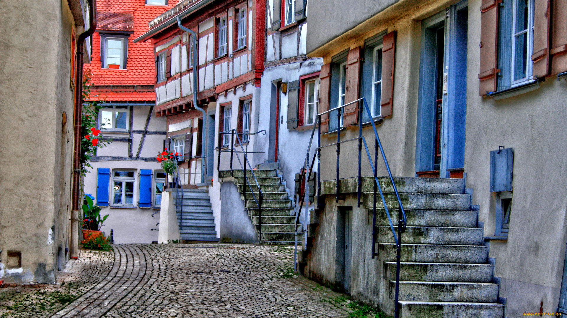 германия, биберах, на, рисе, города, улицы, площади, набережные, улица, дома