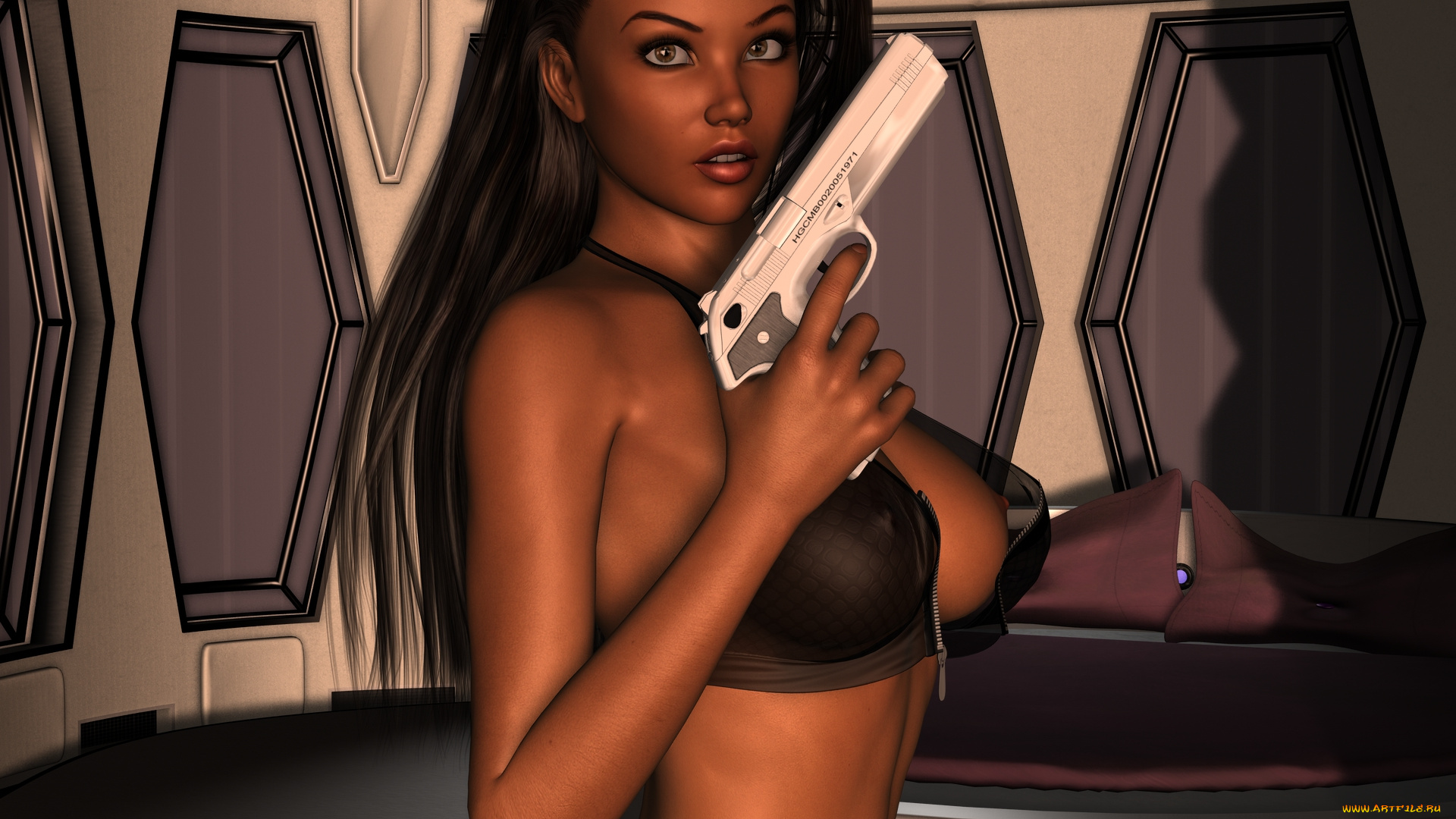 3д, графика, fantasy, фантазия, девушка, оружие