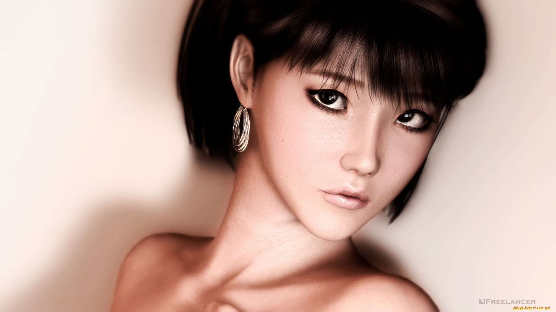 3д, графика, portraits, портрет, лицо, взгляд