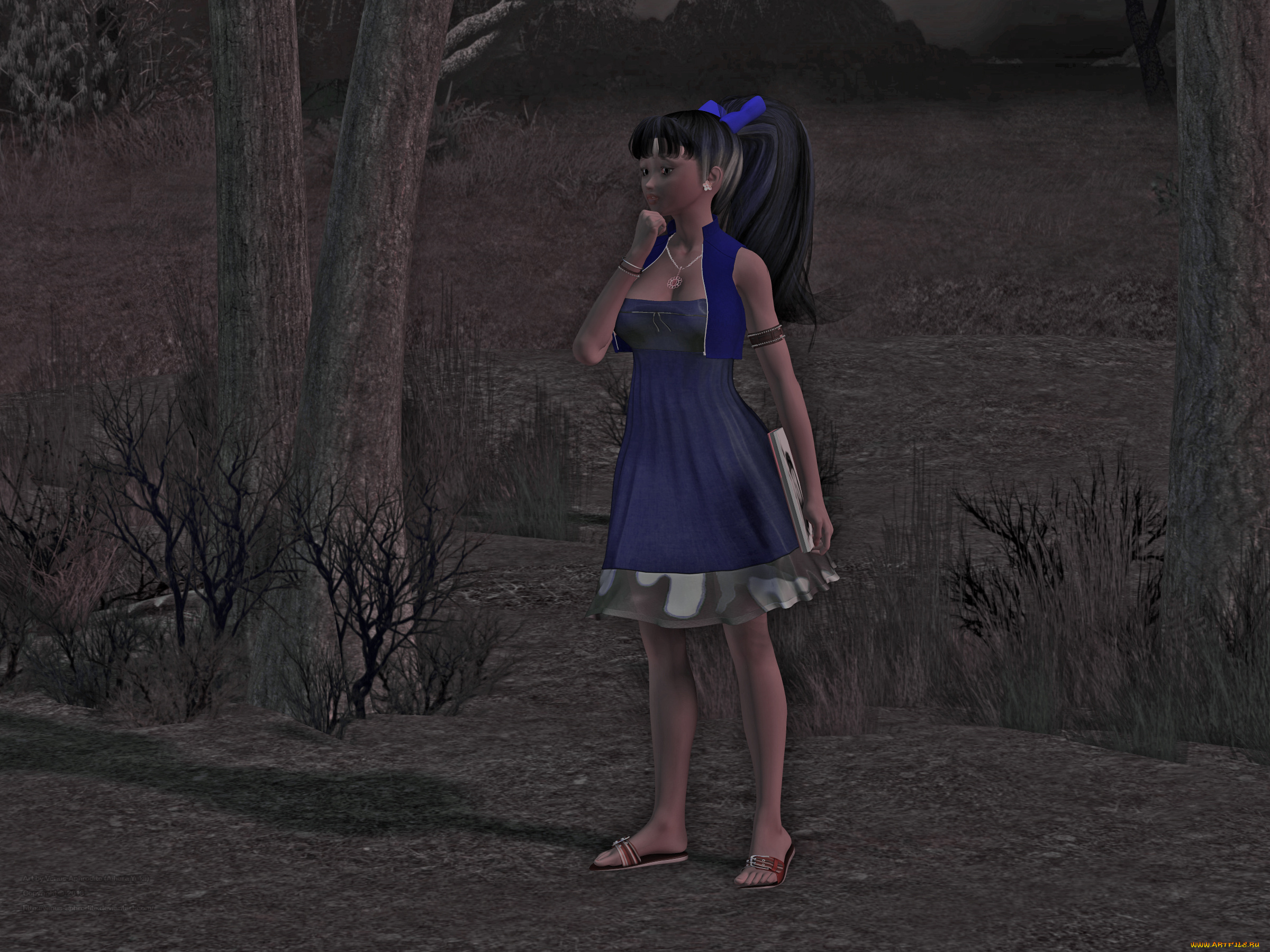 3д, графика, people, люди, дерево, книга, девушка