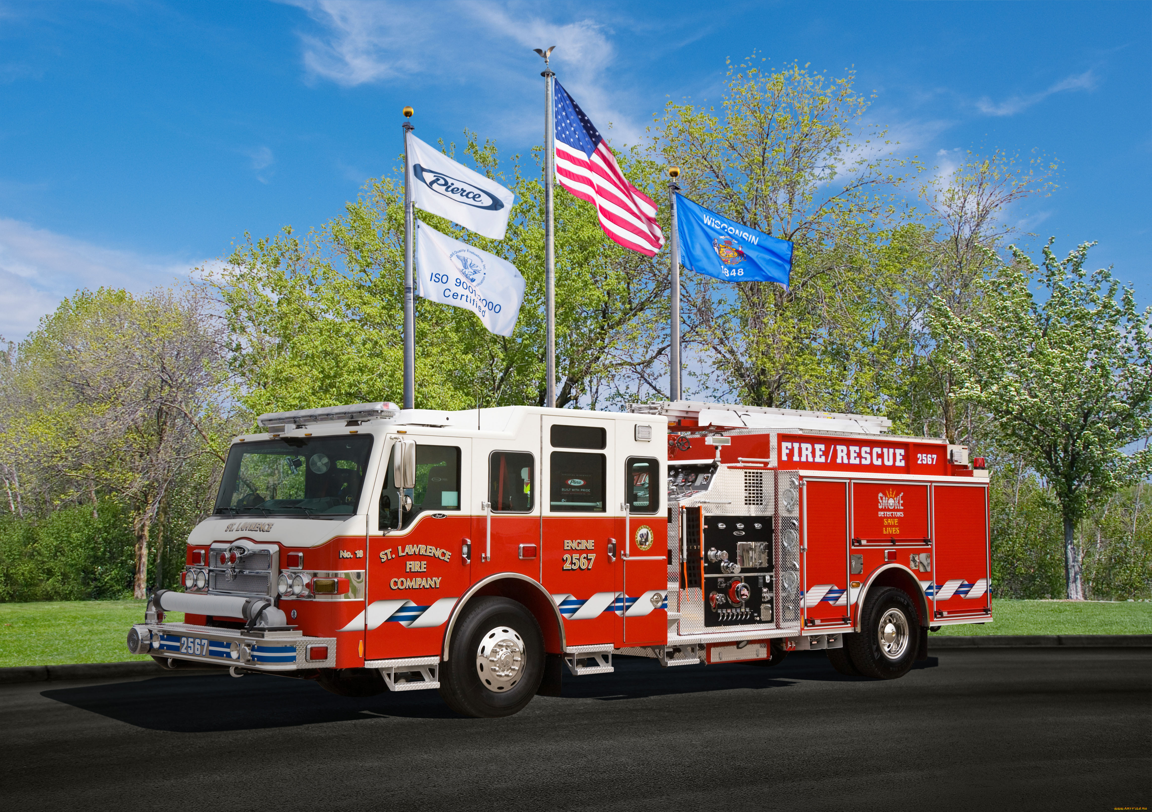 автомобили, пожарные, машины, truck, fire, красный, колеса, дорога