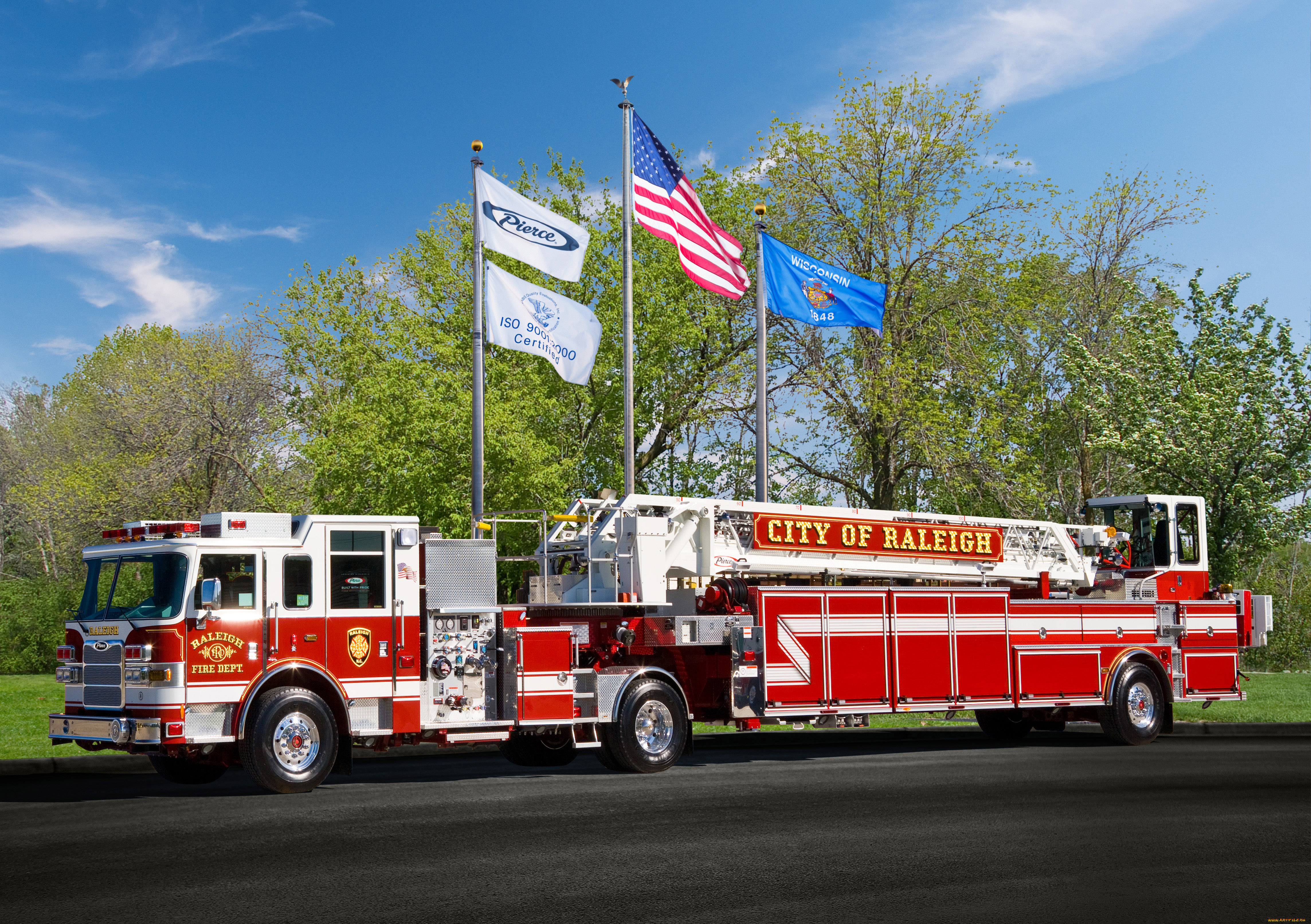 автомобили, пожарные, машины, truck, fire, красный, колеса, дорога
