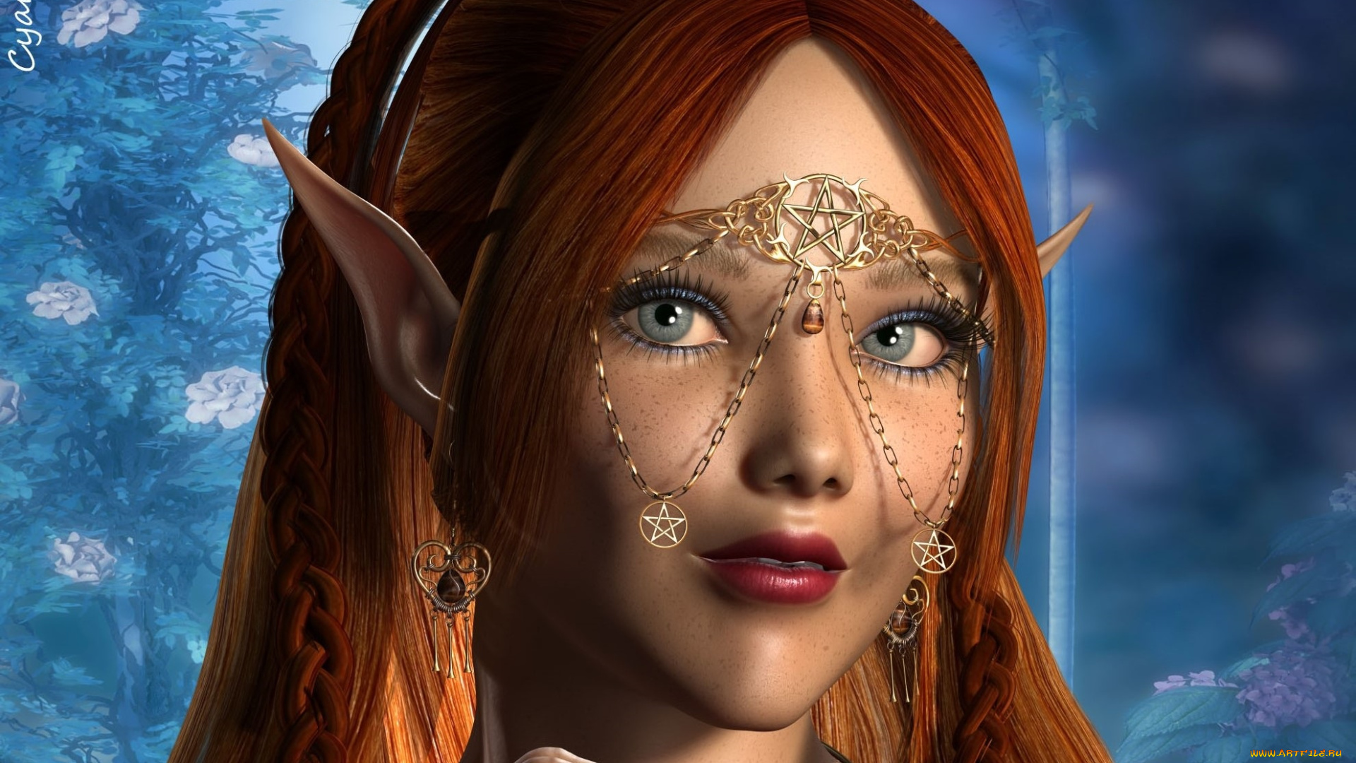 3д, графика, эльфы, , elves, эльфийка, взгляд