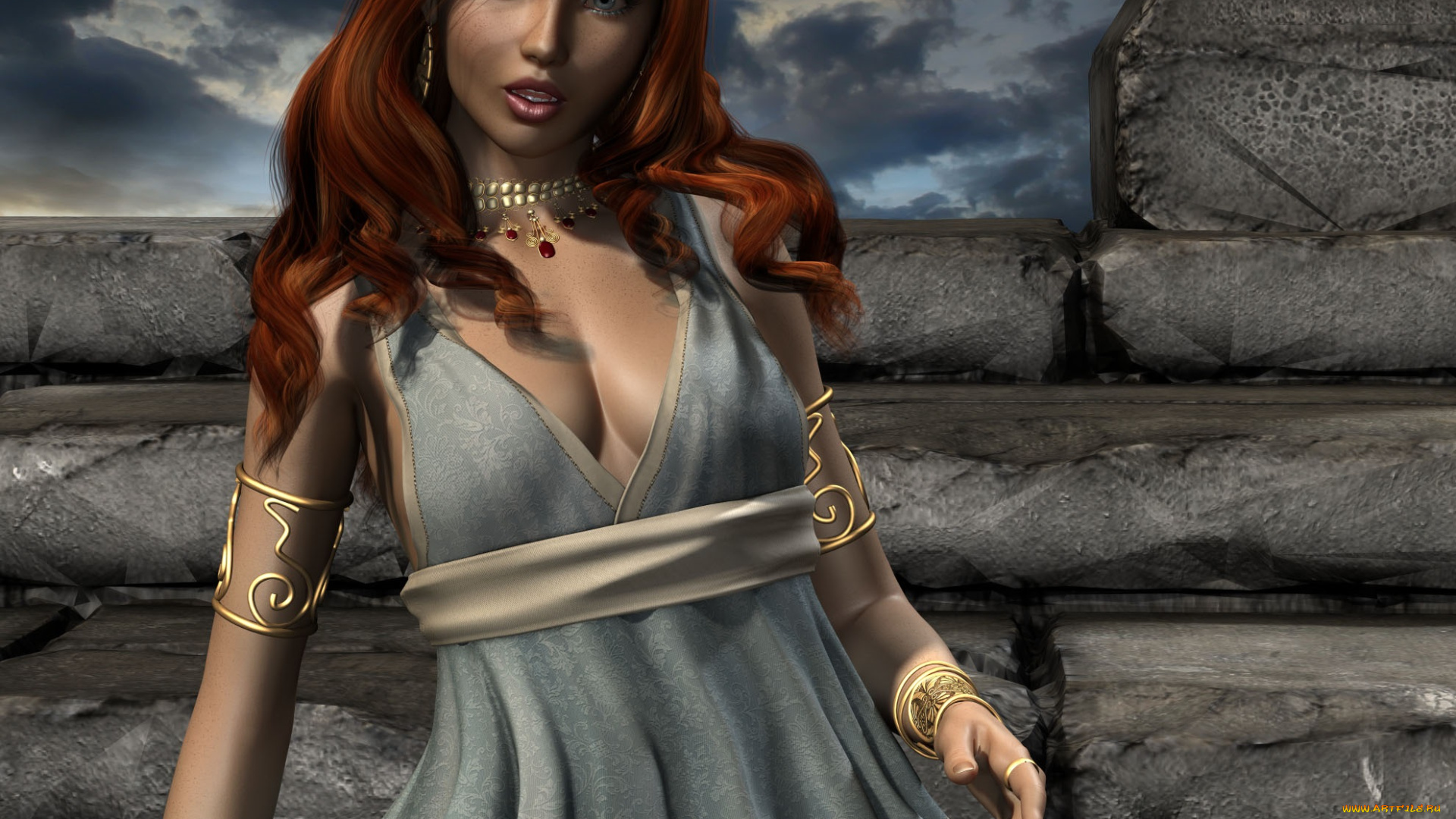 3д, графика, эльфы, , elves, эльфийка, взгляд