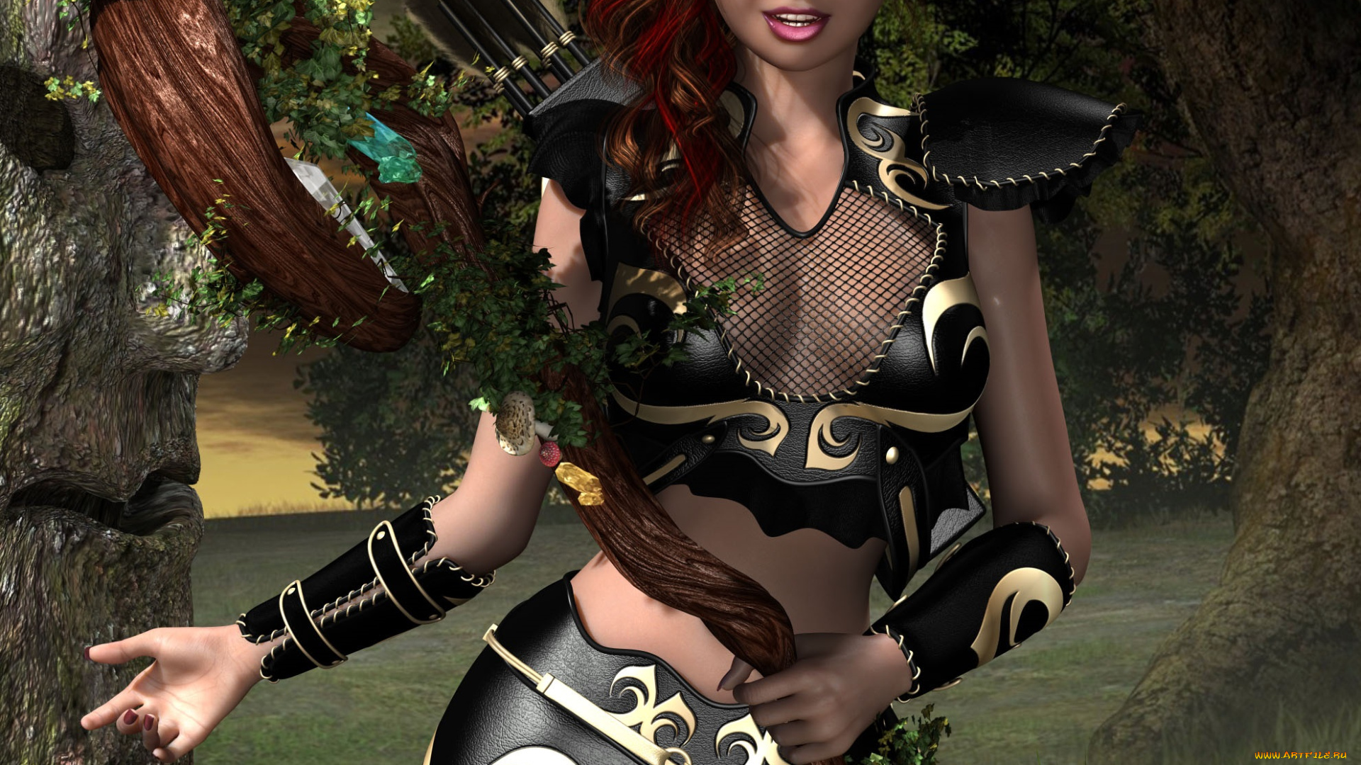 3д, графика, эльфы, , elves, эльфийка, взгляд, улыбка