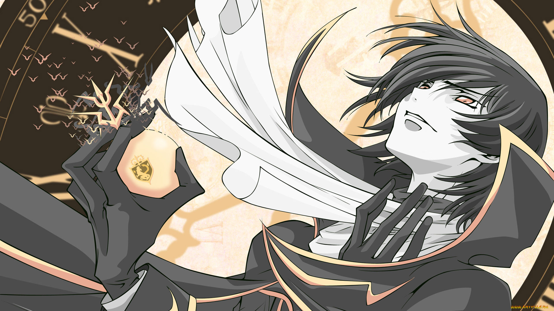 аниме, code, geass, брюнет, код, гиас, парень, персонаж