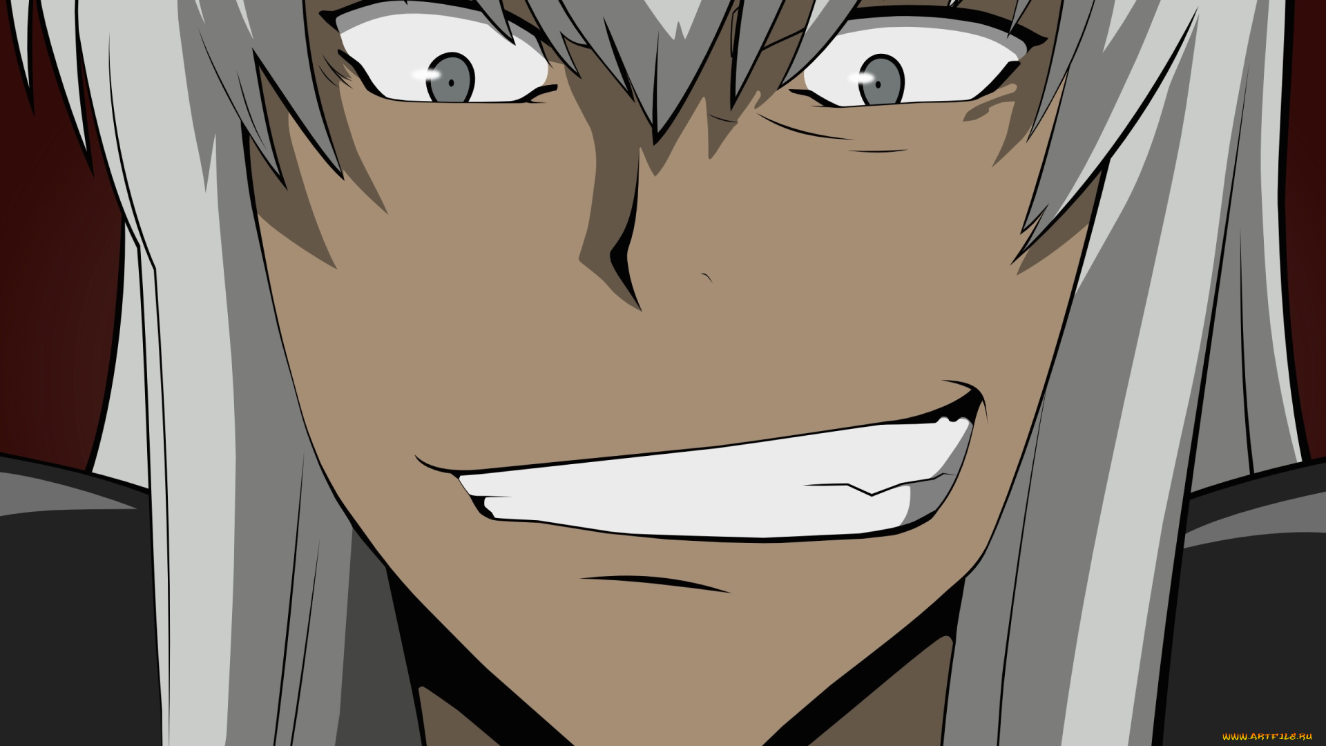 аниме, katekyo, hitman, reborn, мечник, серые, волосы, скуалло, парень, учитель, мафиози, реборн, портрет, взгляд, улыбка