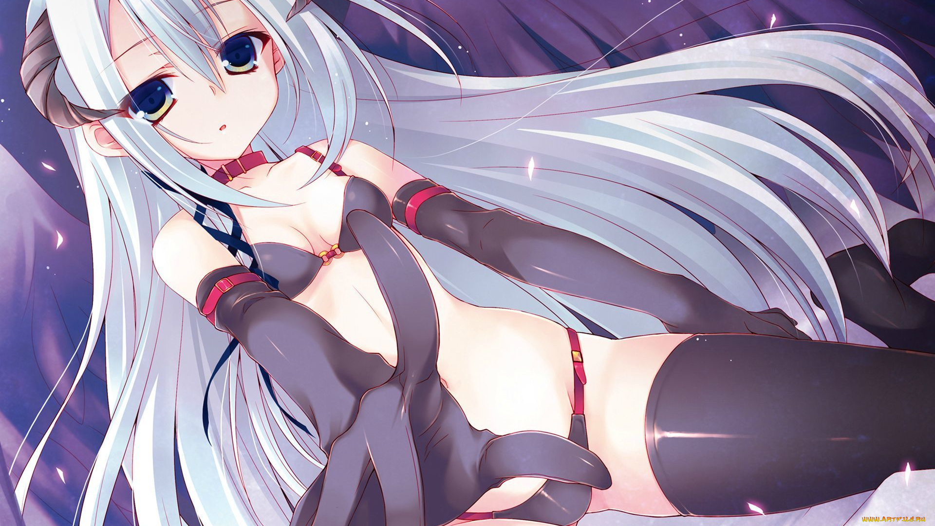 аниме, seirei, tsukai, no, blade, dance, sakura, hanpen, seirei, tsukai, no, blade, dance, постель, трусики, art, грудь, жест, взгляд, terminus, est, девушка