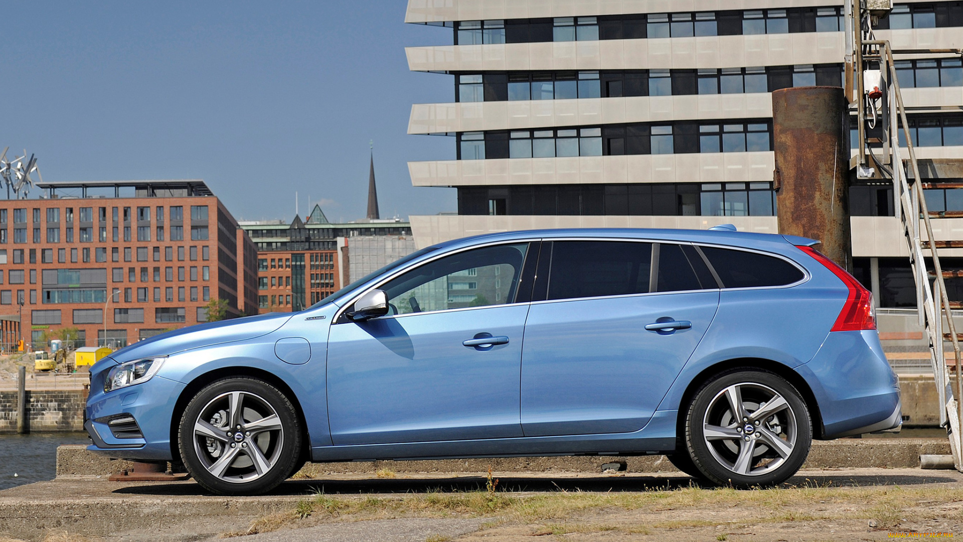 автомобили, volvo, v60, d6, plug-in, hybrid, r-design, 2014г, синий