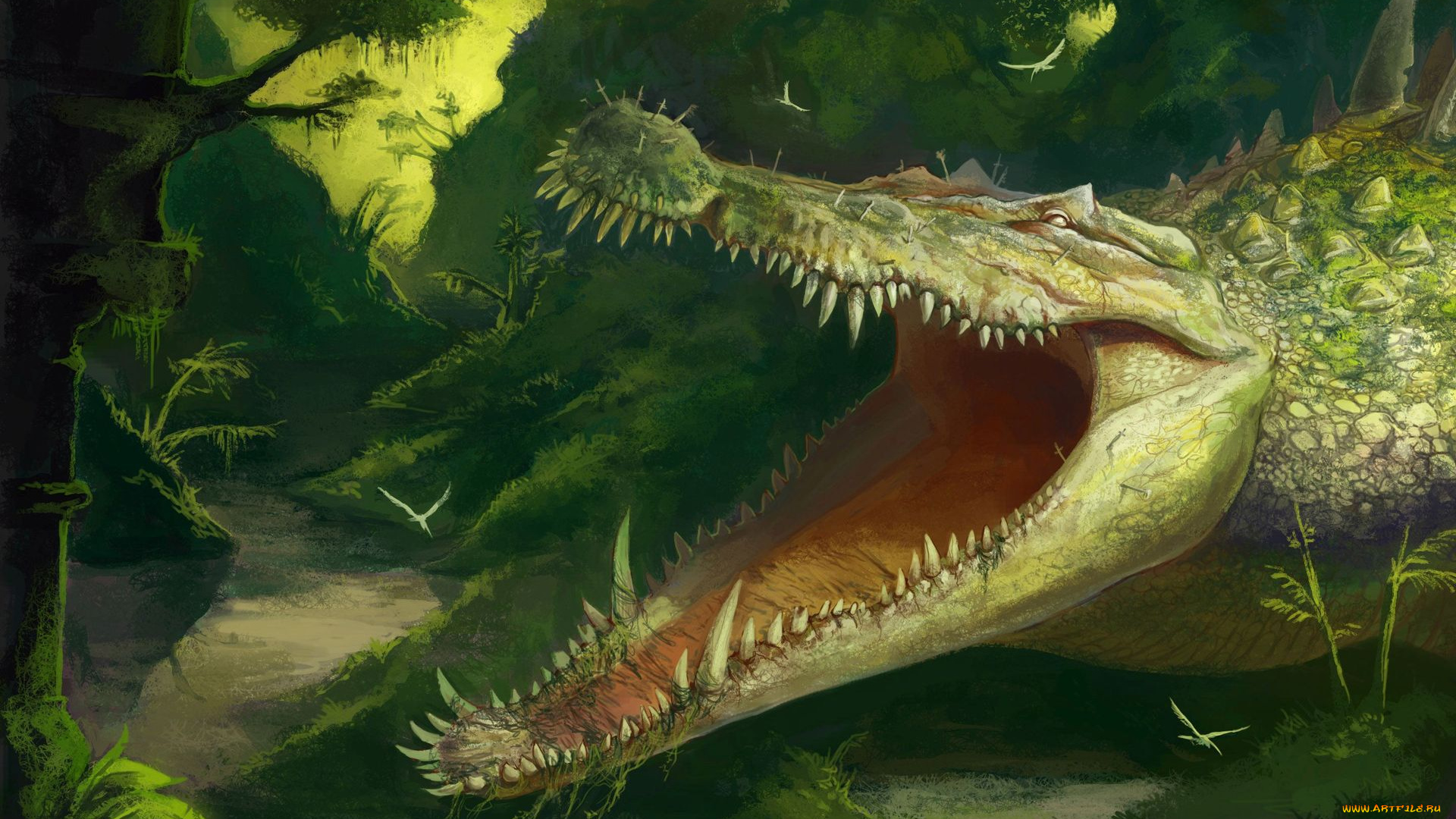 рисованные, животные, , крокодилы, крокодил