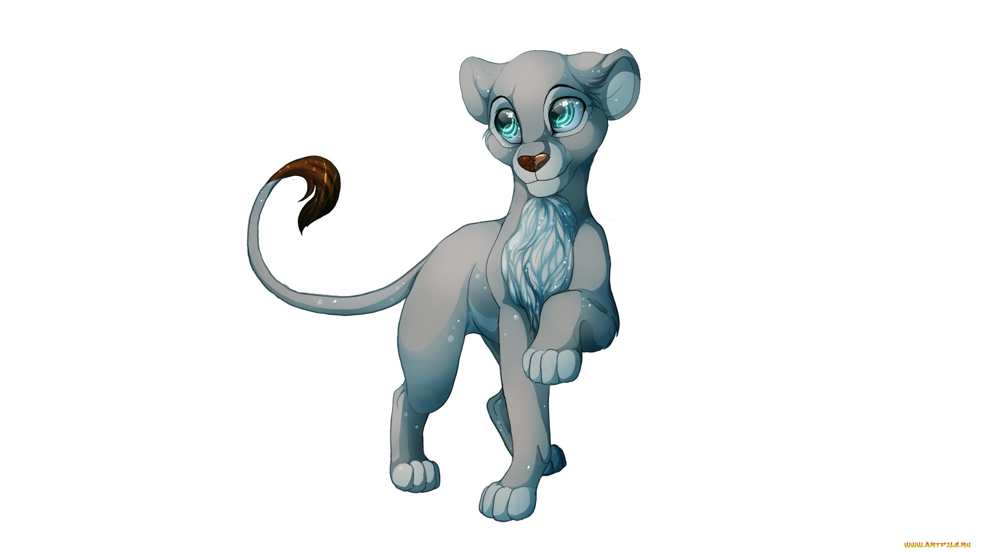 рисованные, животные, , львы, белый, фон, лев, животное