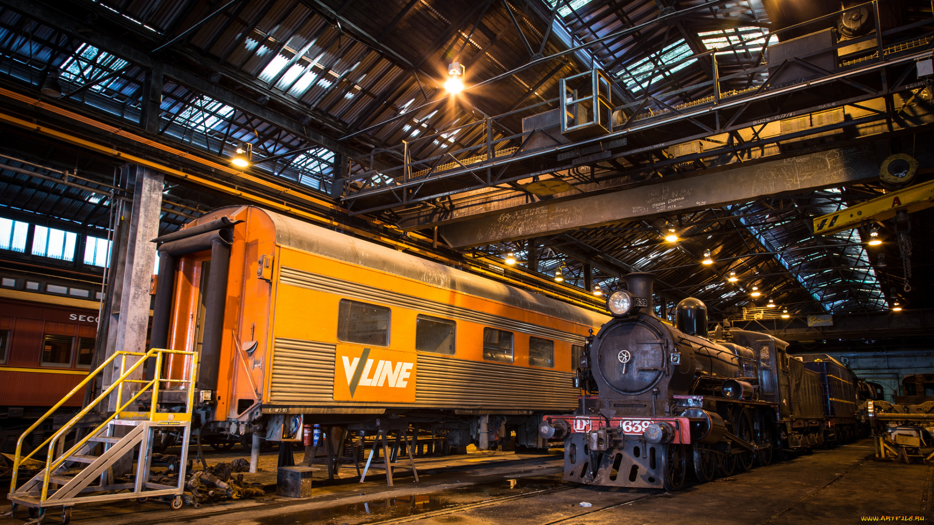 техника, паровозы, депо, паровоз