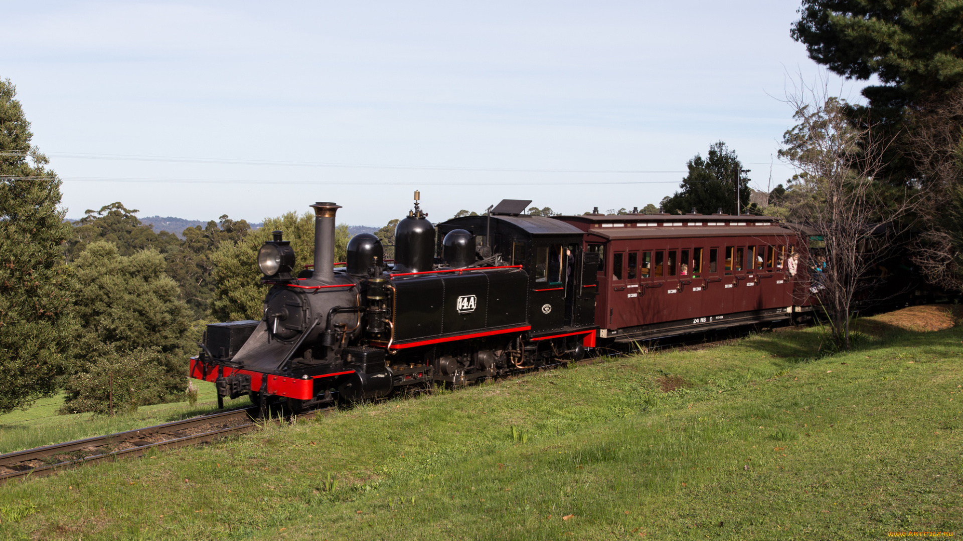 техника, паровозы, железная, дорога, рельсы, паровоз, вагоны