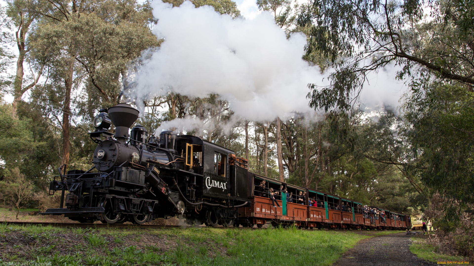 техника, паровозы, железная, дорога, рельсы, паровоз, вагоны