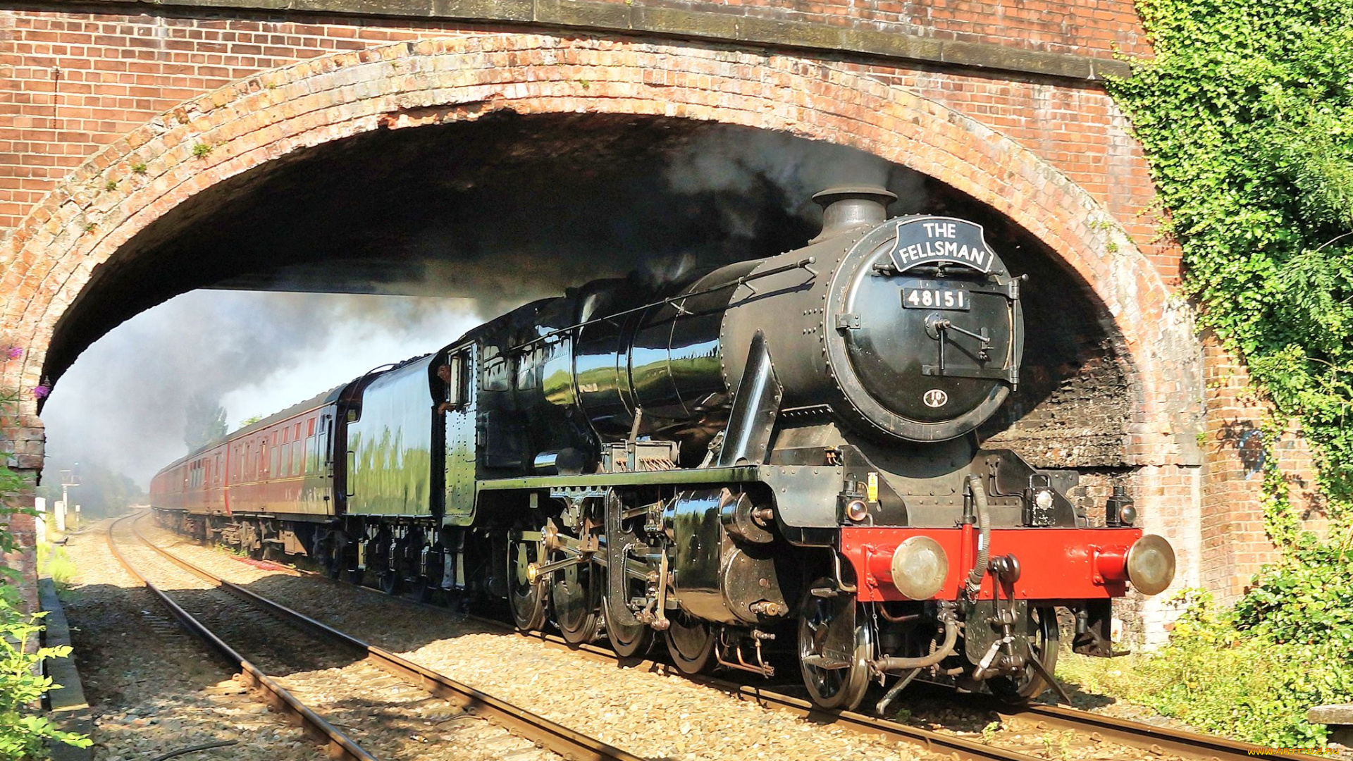 техника, паровозы, железная, дорога, рельсы, паровоз, вагоны