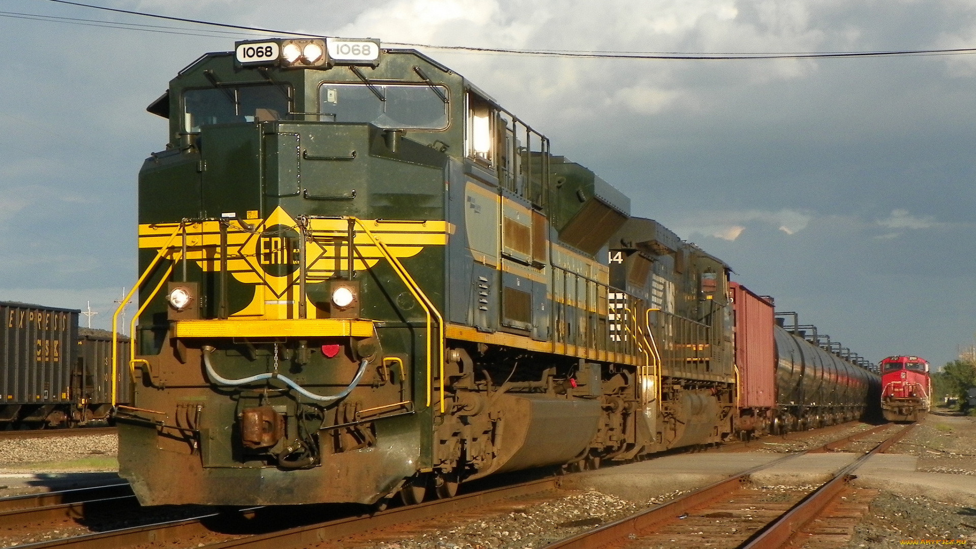 техника, поезда, железная, дорога, рельсы, локомотив, состав