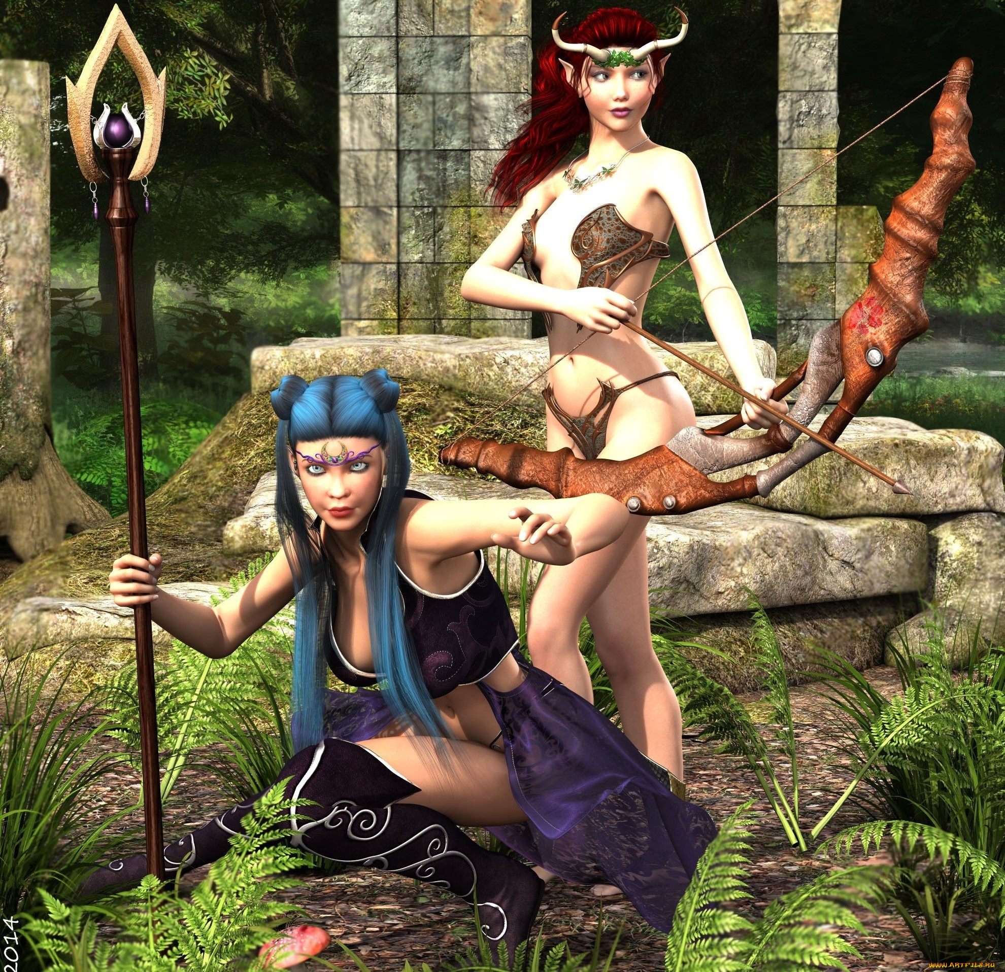 3д, графика, существа, , creatures, кастаника, оружие