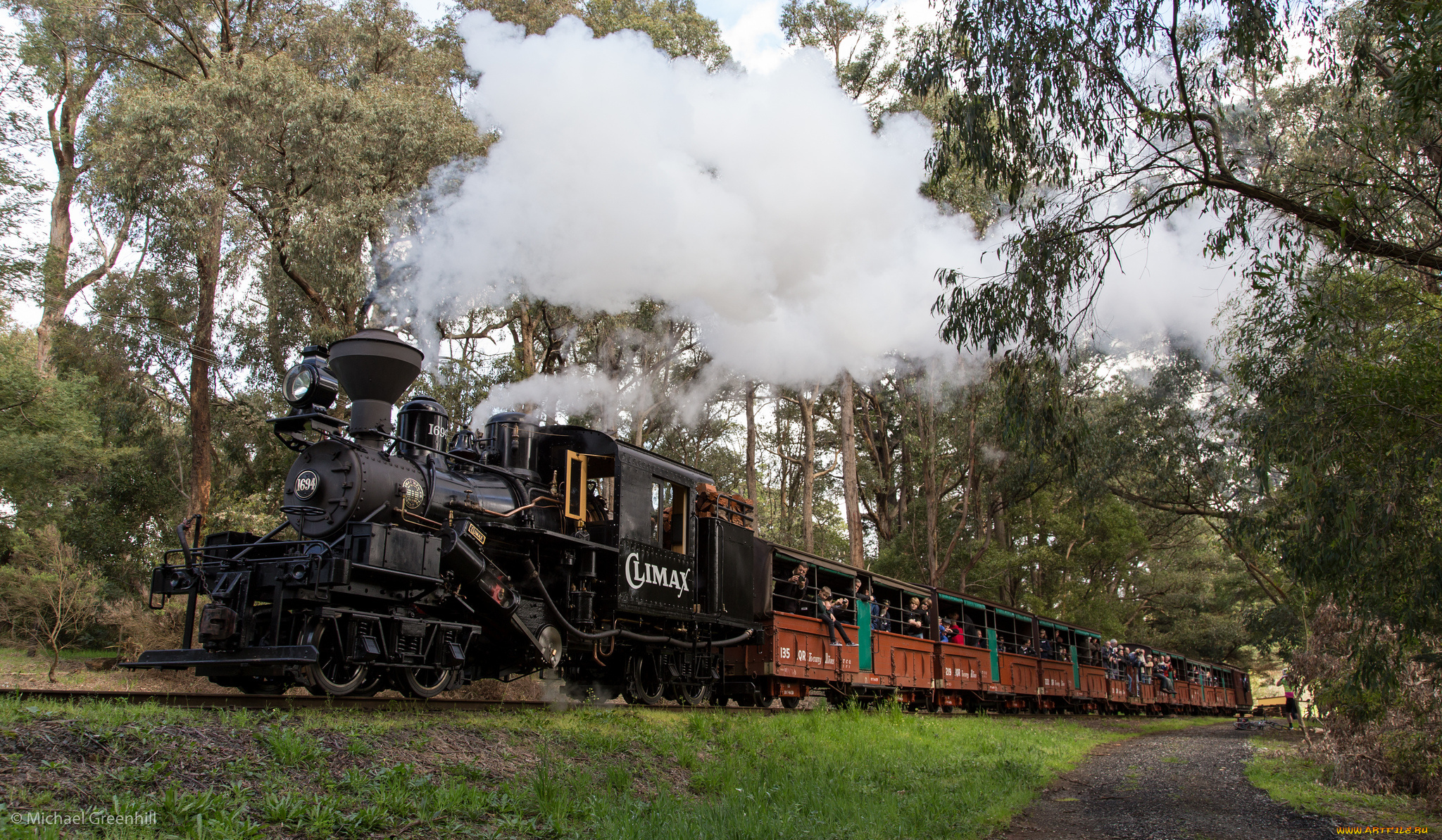 техника, паровозы, железная, дорога, рельсы, паровоз, вагоны