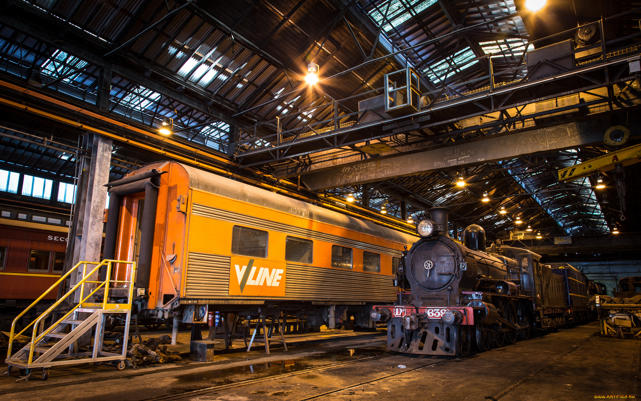 техника, паровозы, депо, паровоз